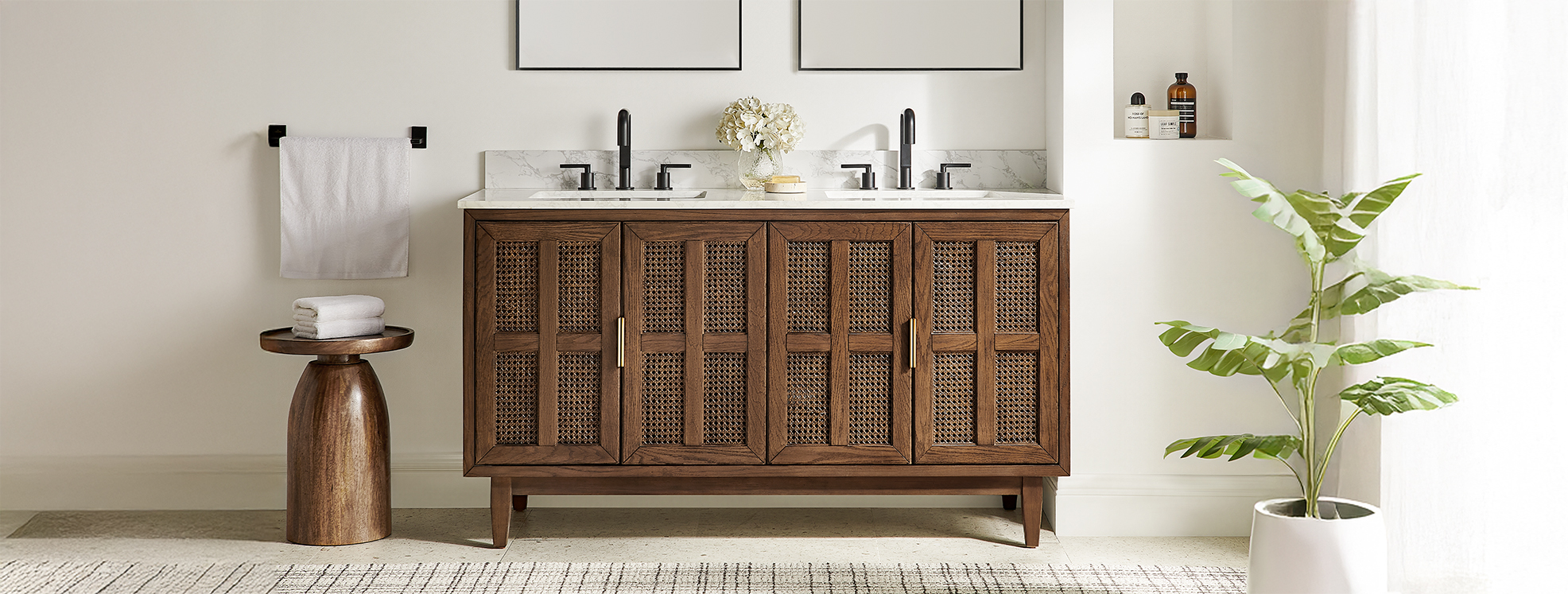 mid century modern bathroom vanity