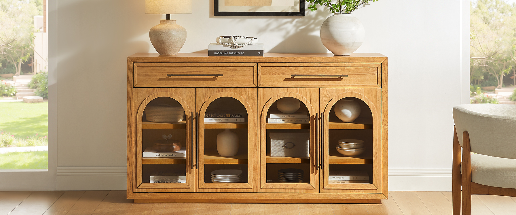 Oak Arched Sideboard