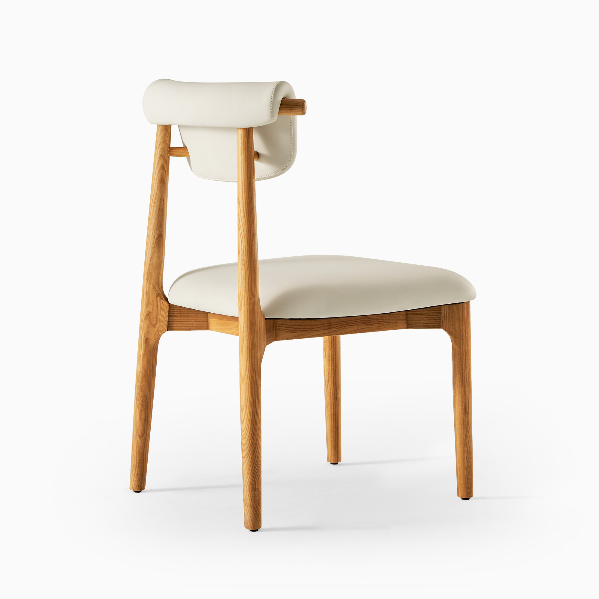 Mid Century Modern Natural Ash Wood Dining Chairs Set of 2 | HERNEST