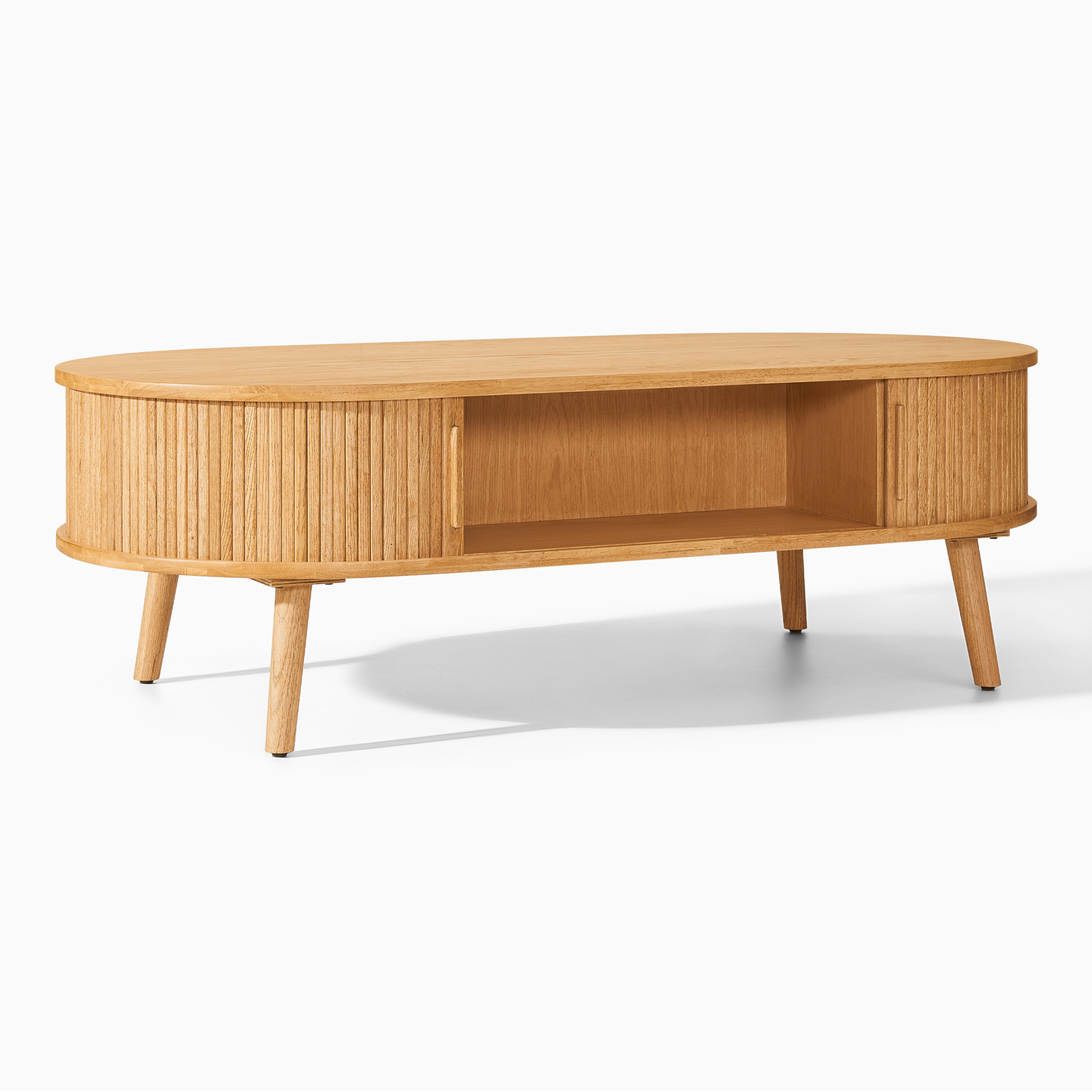 Valo 55 inch Natural Solid Oak Coffee Table with Drawer | HERNEST