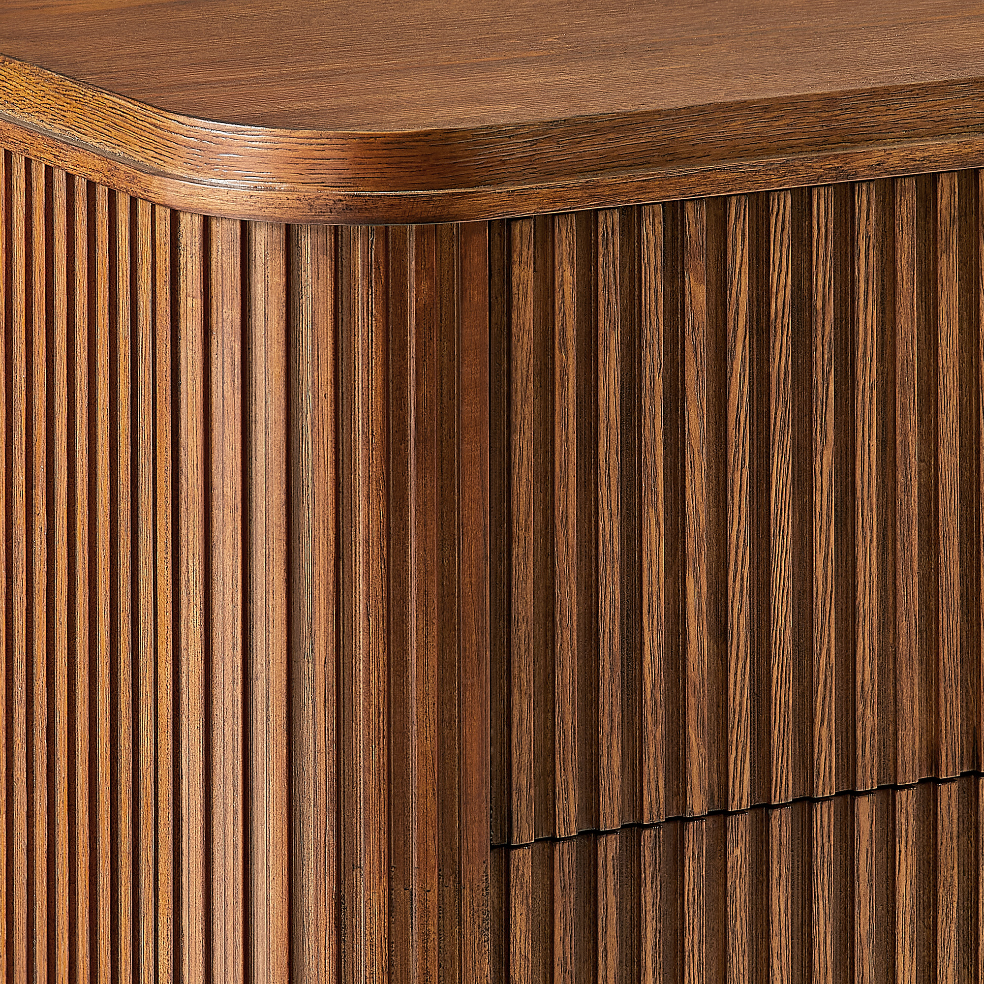 Finnley 26 Inch Fluted Nightstand in Warm Brown Poplar Wood | HERNEST