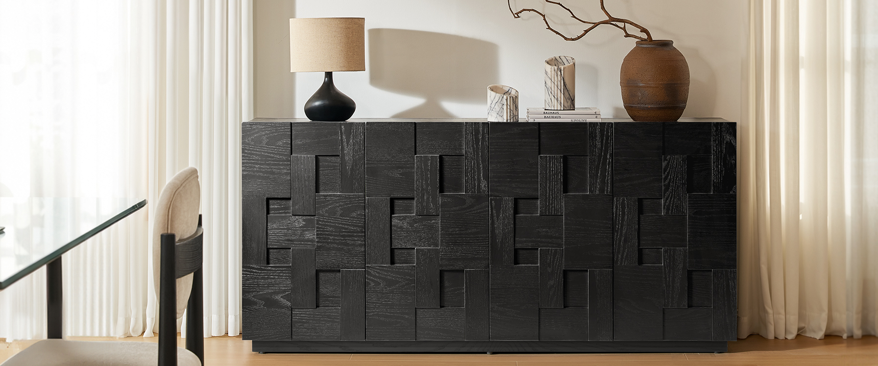 black unique sideboard