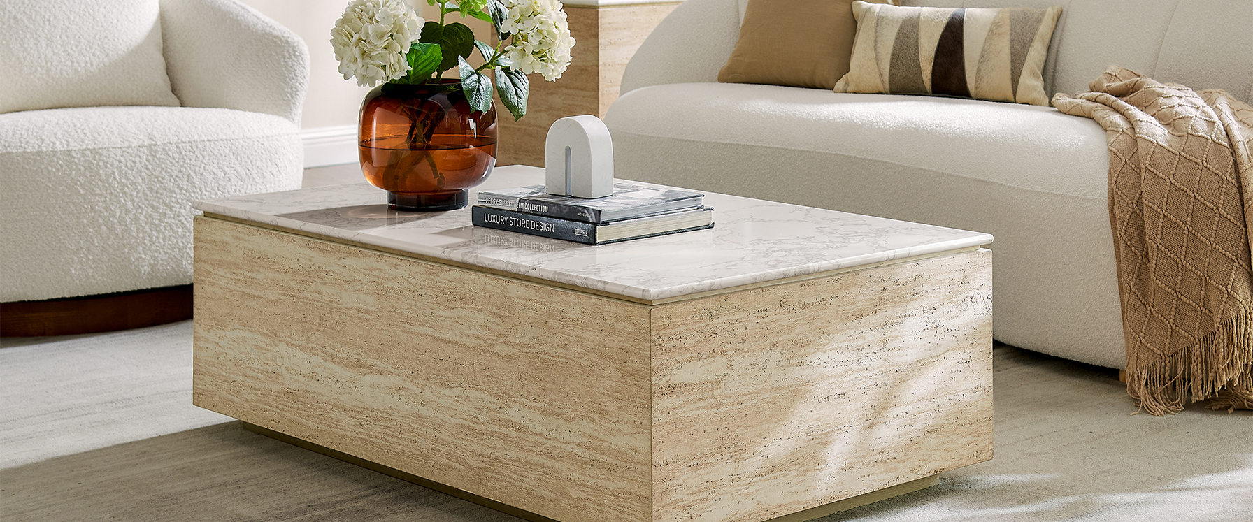 stone top coffee table