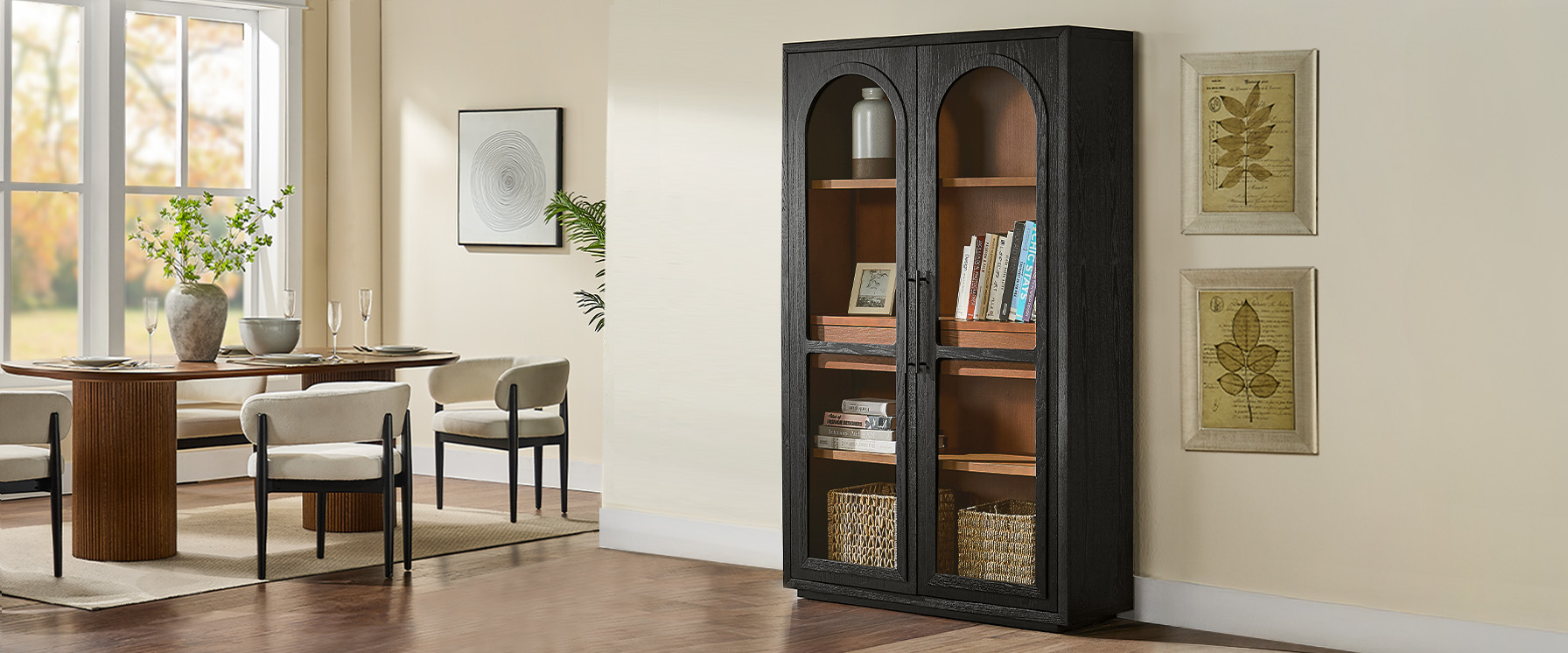 black display cabinet