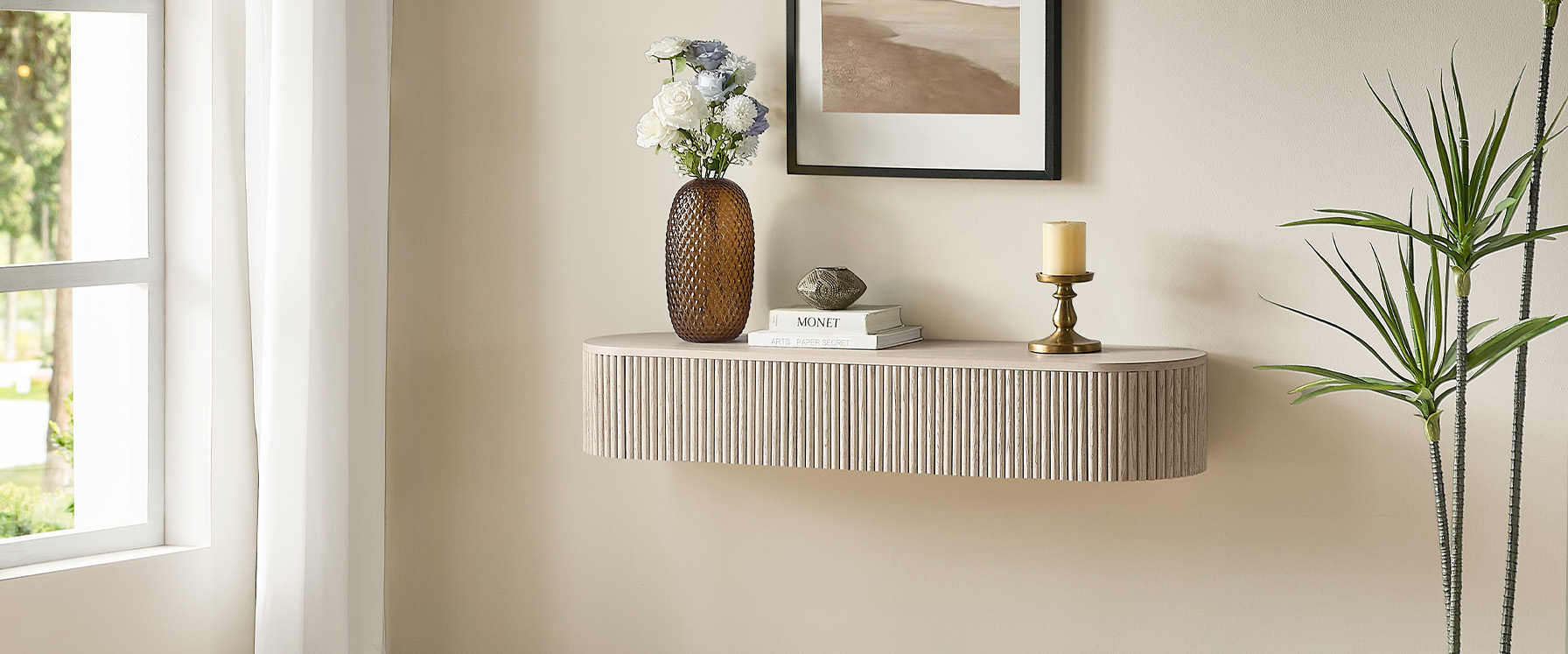 Floating Console Table with Drawers