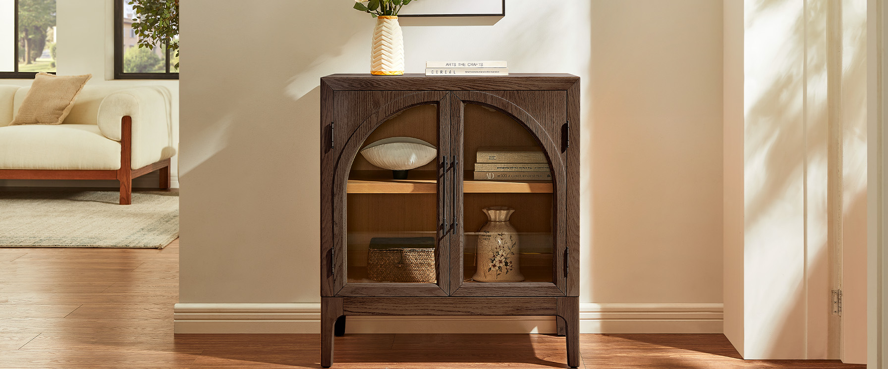 Oak Entryway Cabinet