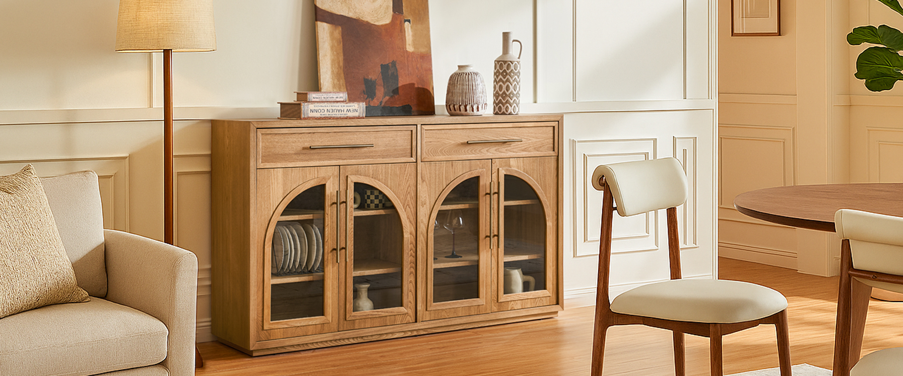  Natural Wood Sideboard