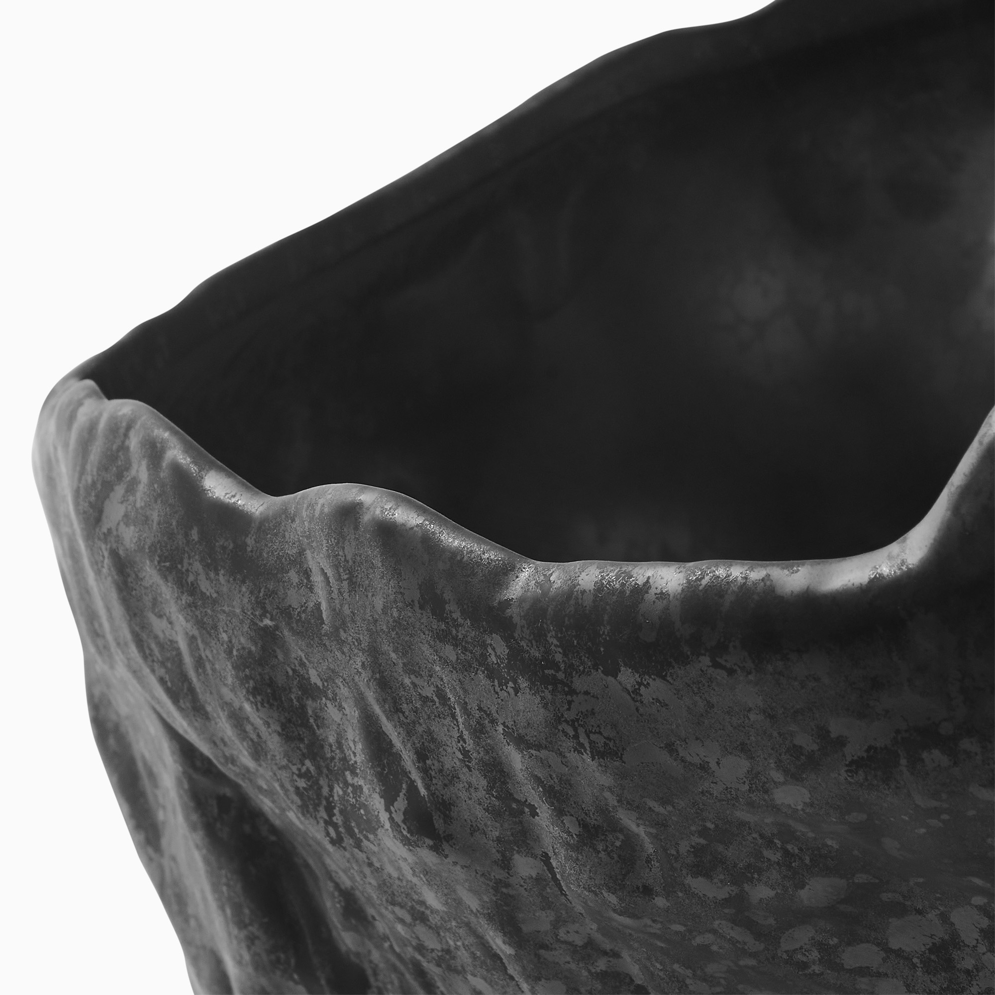 black matte ceramic vase 20.8 inch H room decor stone textured