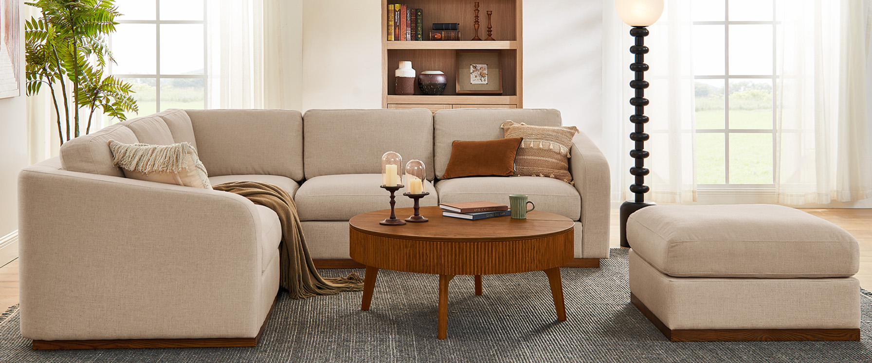 large L-Shape Sectional Modular Sofa