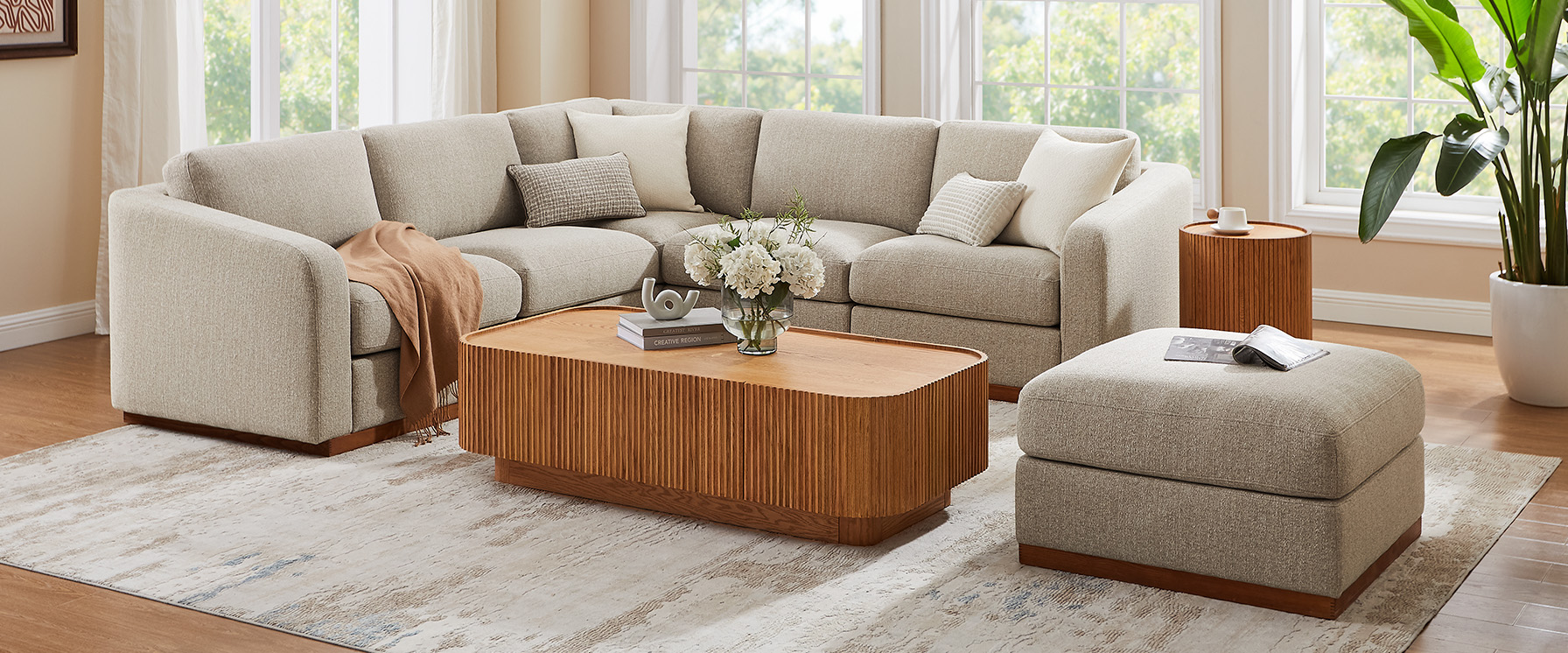 large L-Shape Sectional Modular Sofa