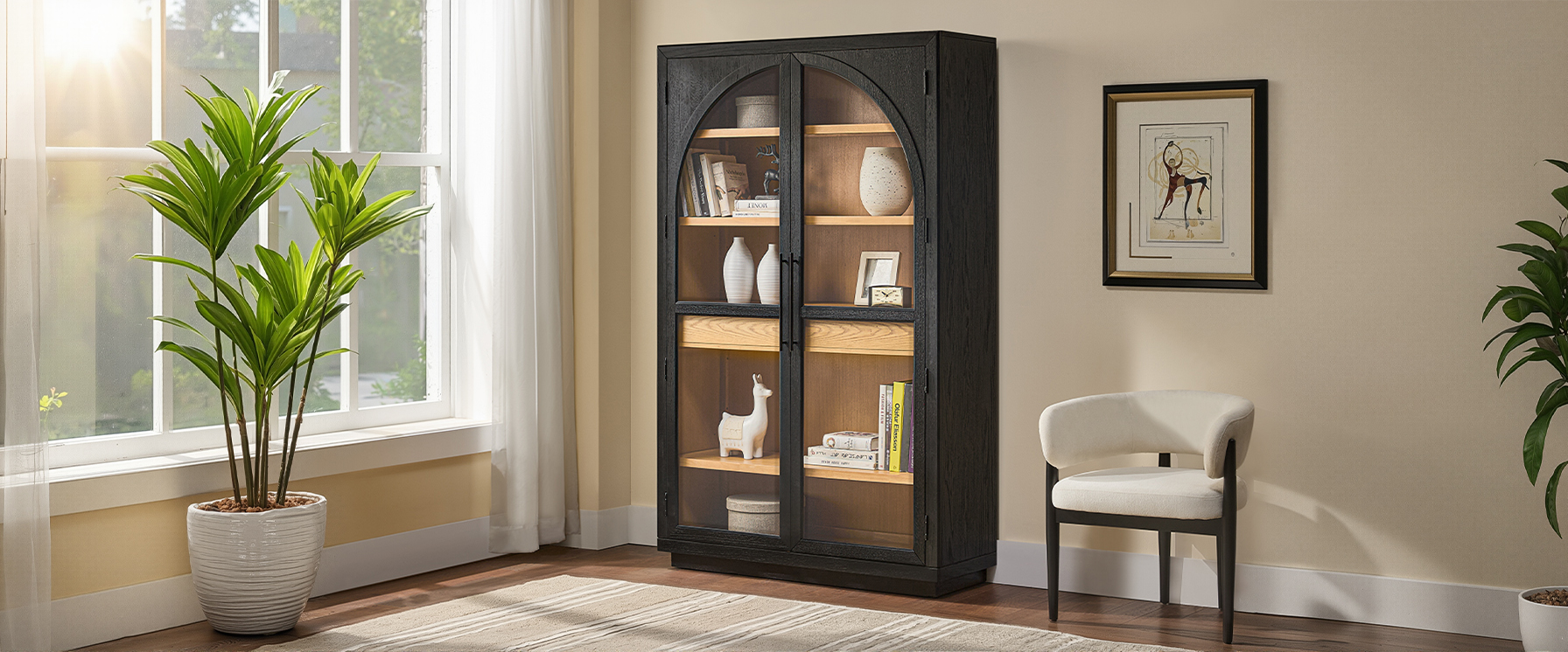 black tall cabinet