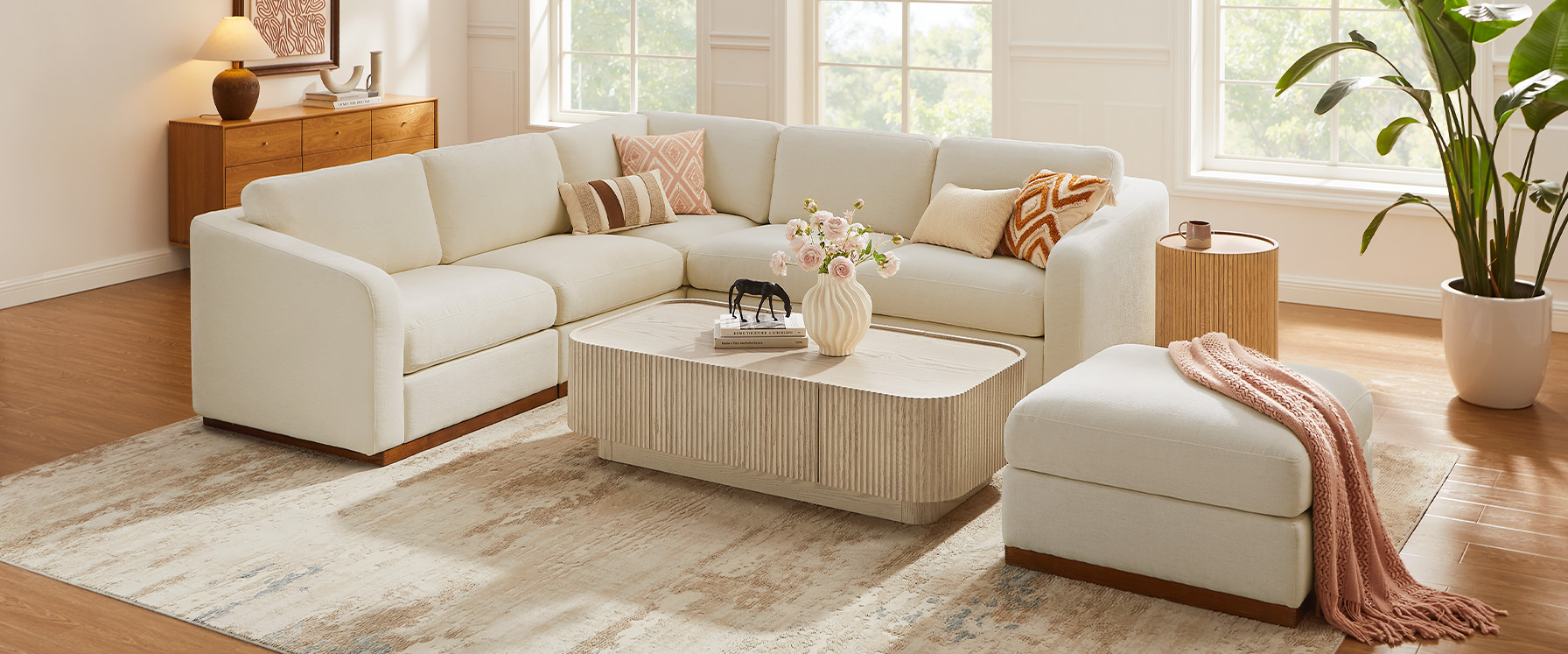 large L-Shape Sectional Modular Sofa