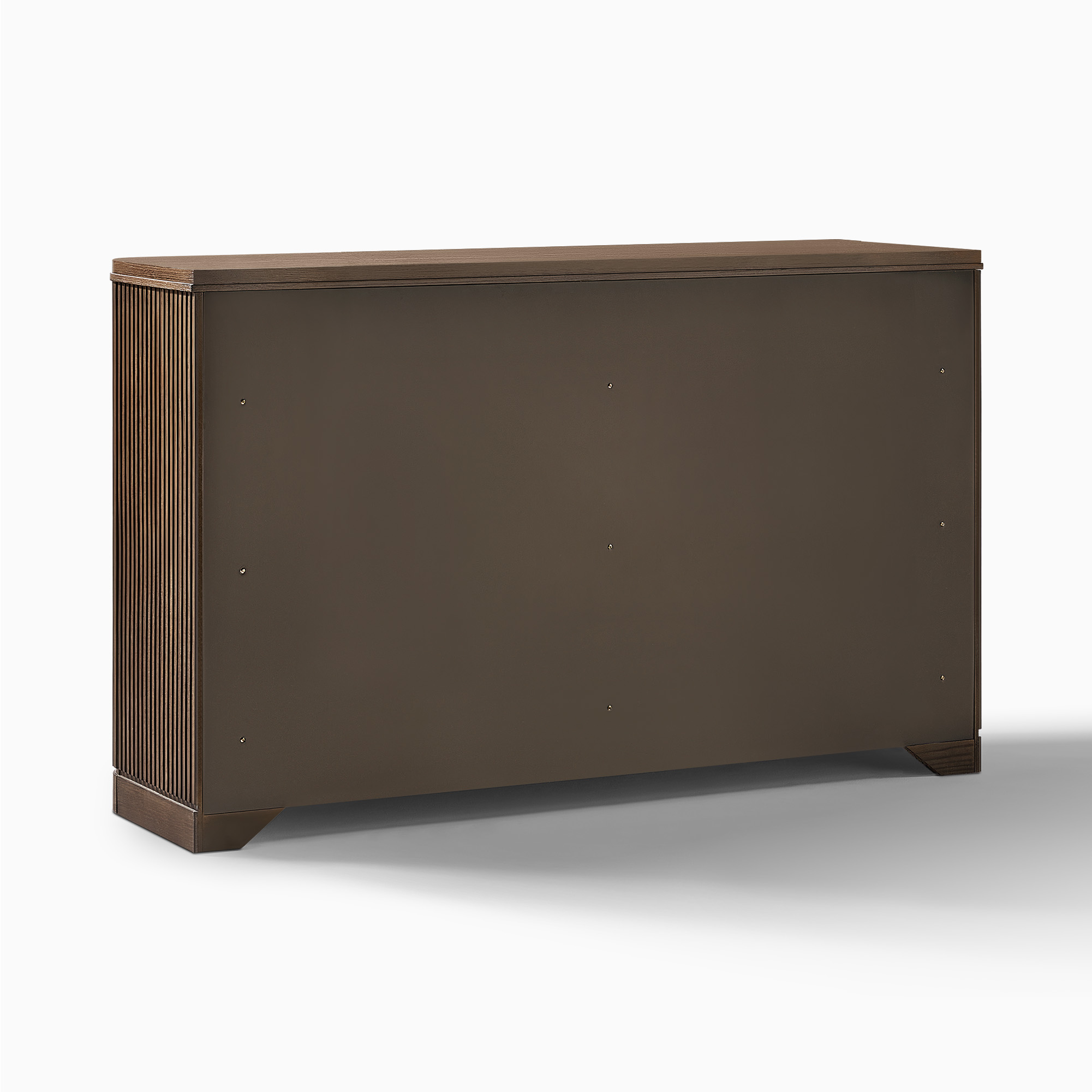 Finnley 62" Mid Century Fluted Solid Wood 6 Drawer Dresser in Dark Brown |  HERNEST