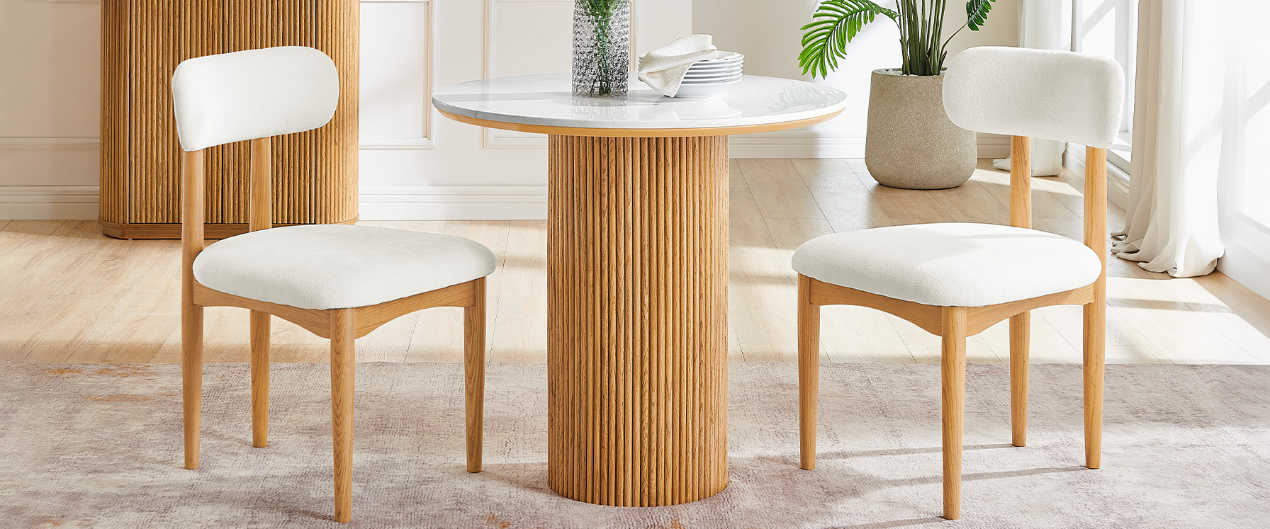 Stone Round Dining Table for Breakfast Nook