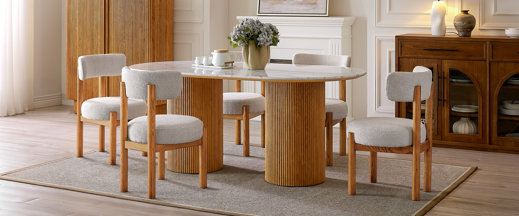 modern oval dining table