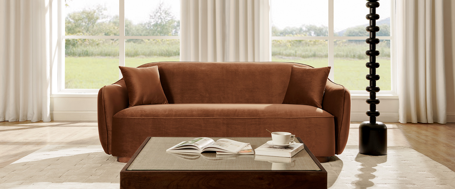 Velvet loveseat sofa 