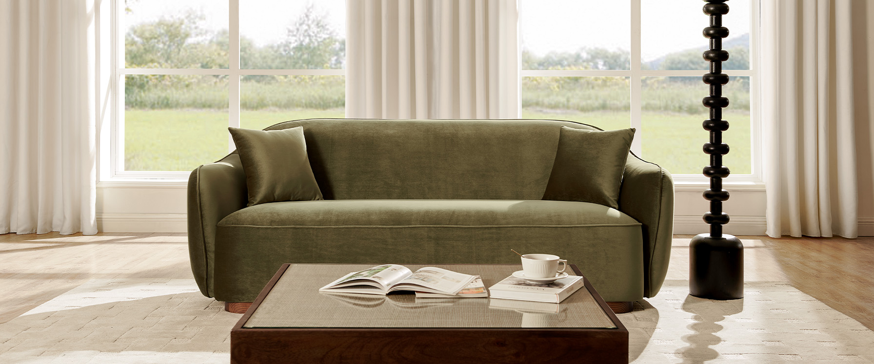 Velvet loveseat sofa 