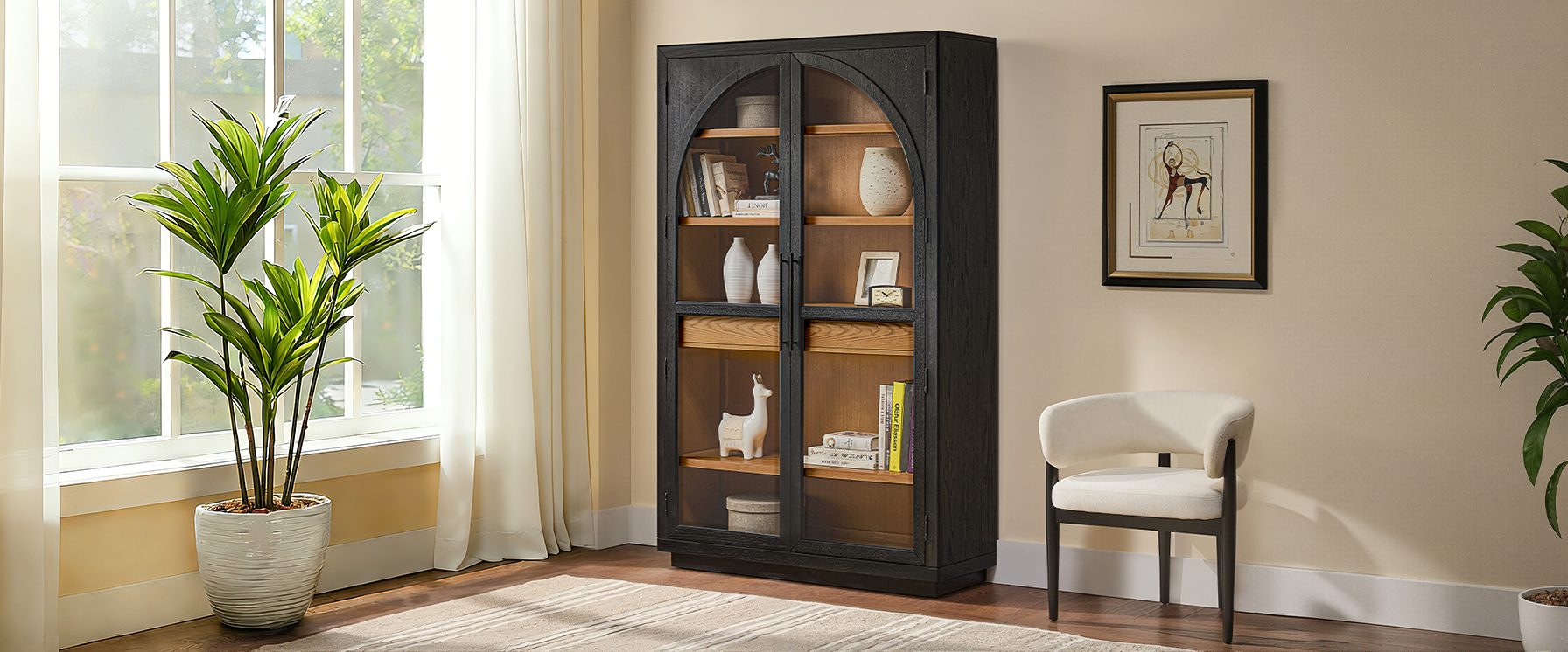 black tall cabinet