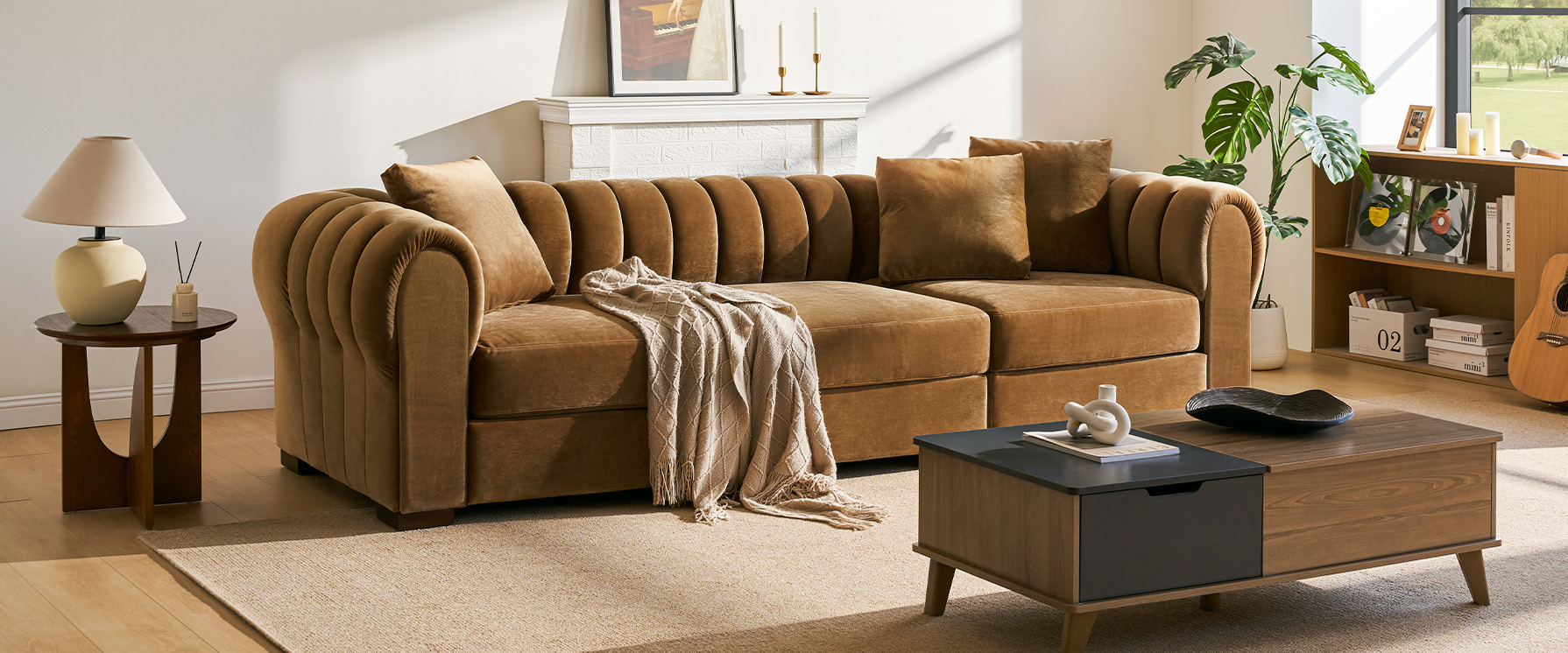 velvet modular sectional sofa 