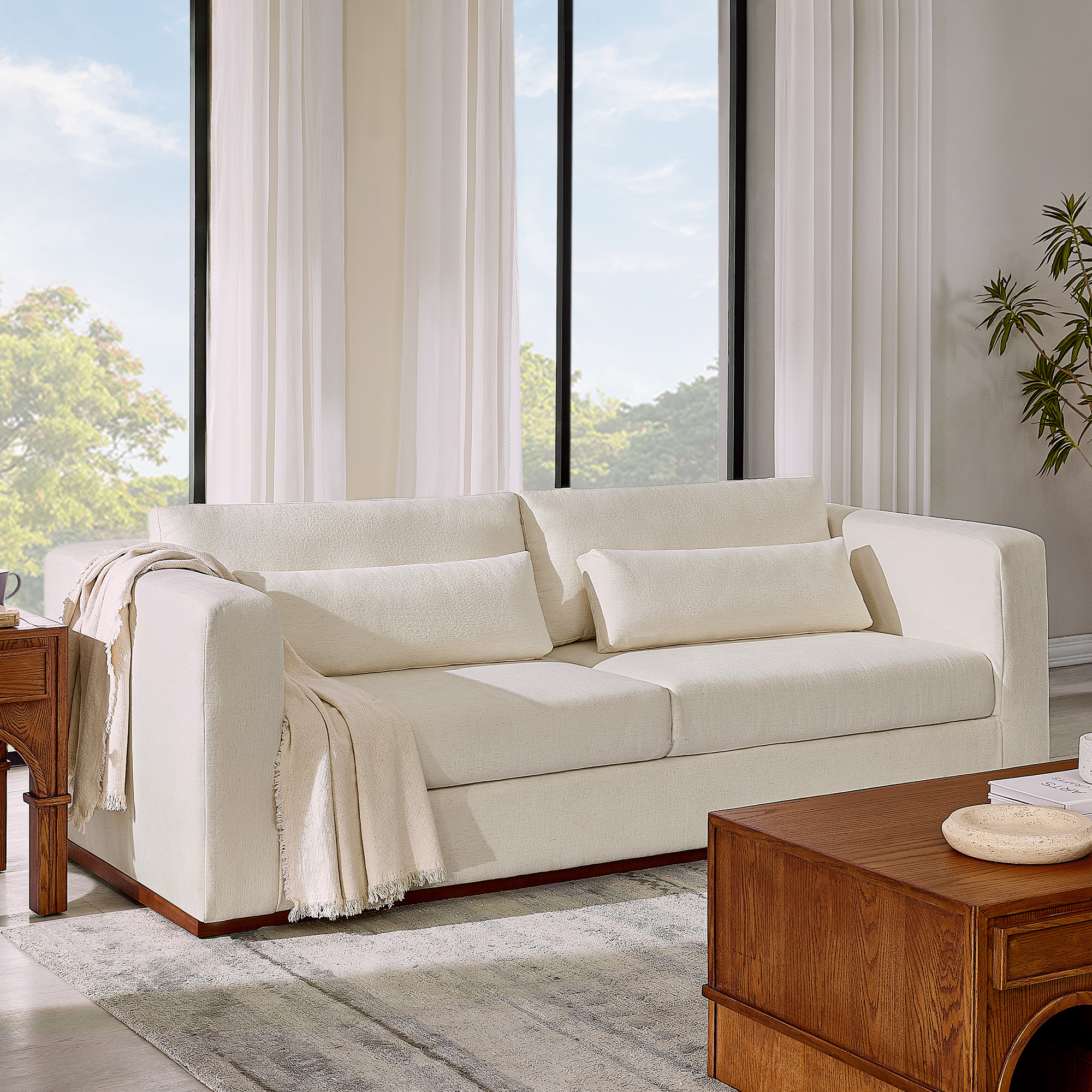 Alba 91" Modern Whi…