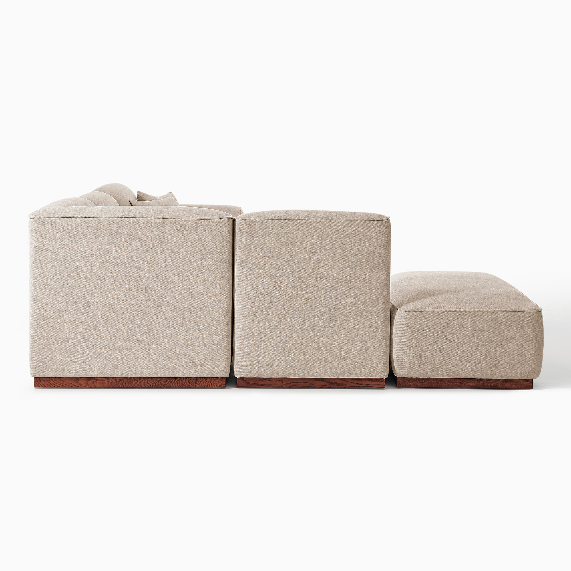 Solsta Modern L-Shaped 5-pieces Sectional Sofa Cotton Fabric