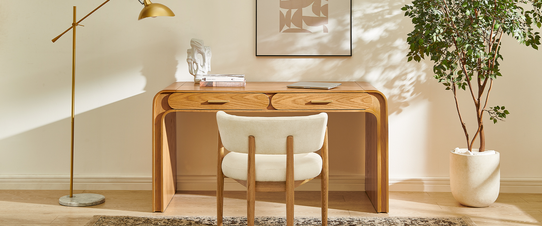 The desk is in the study.