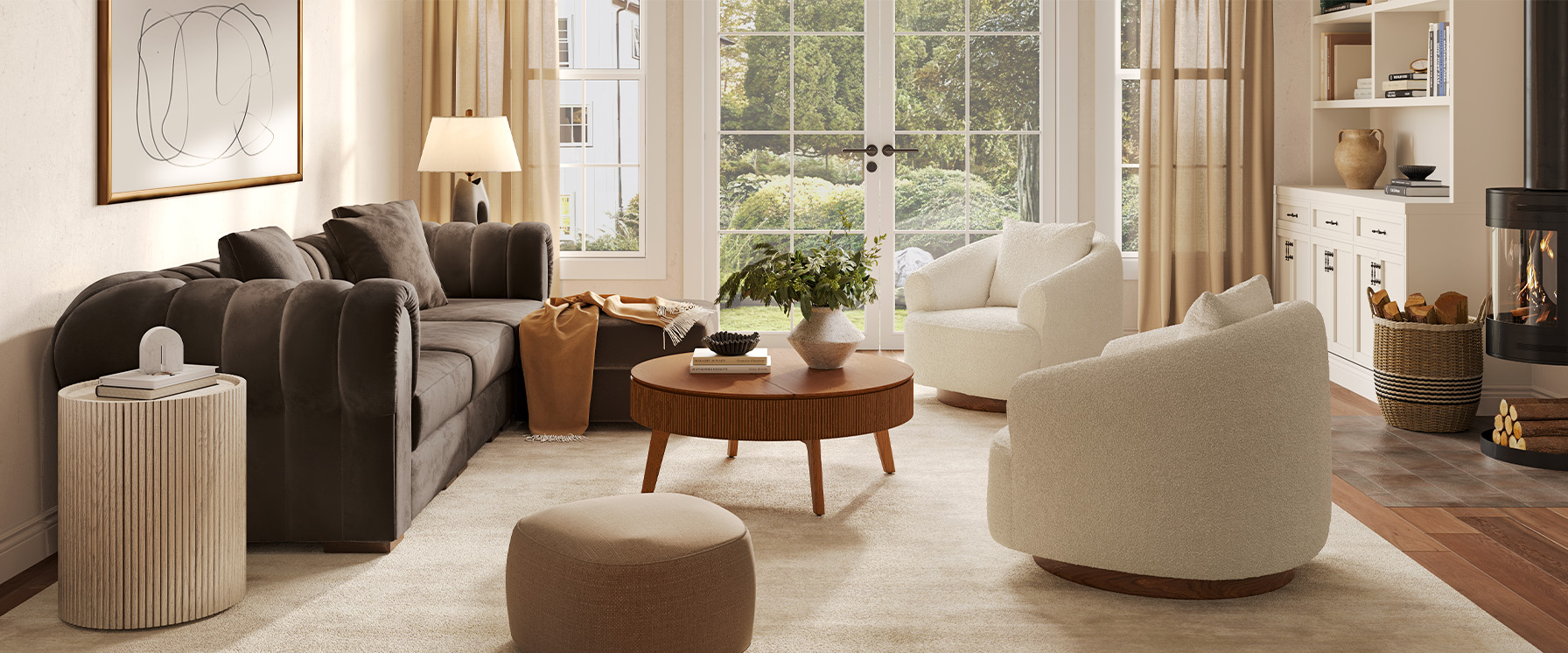 grey L-shaped modular sectional sofa 