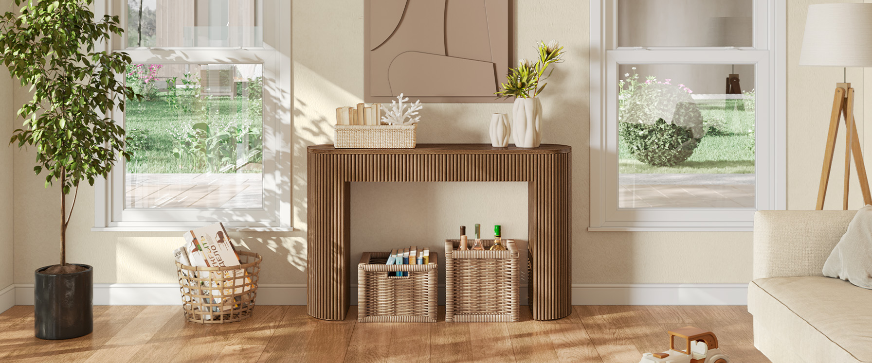 console table with drawers