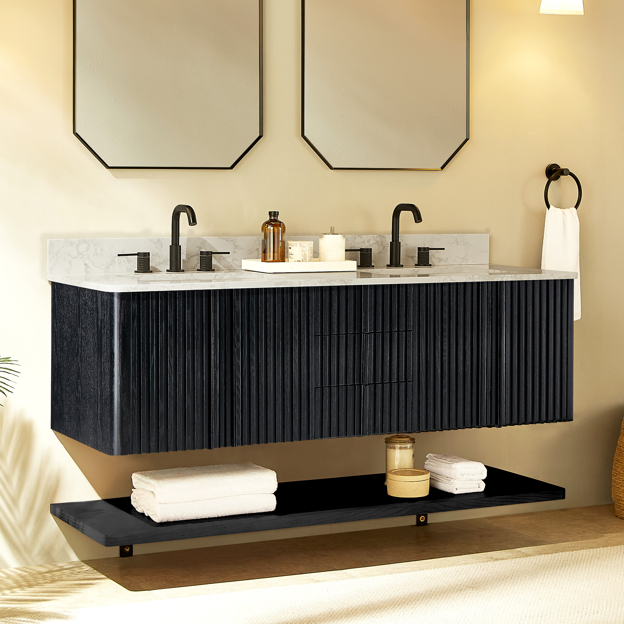 Sabina 60" Black Fl… - image