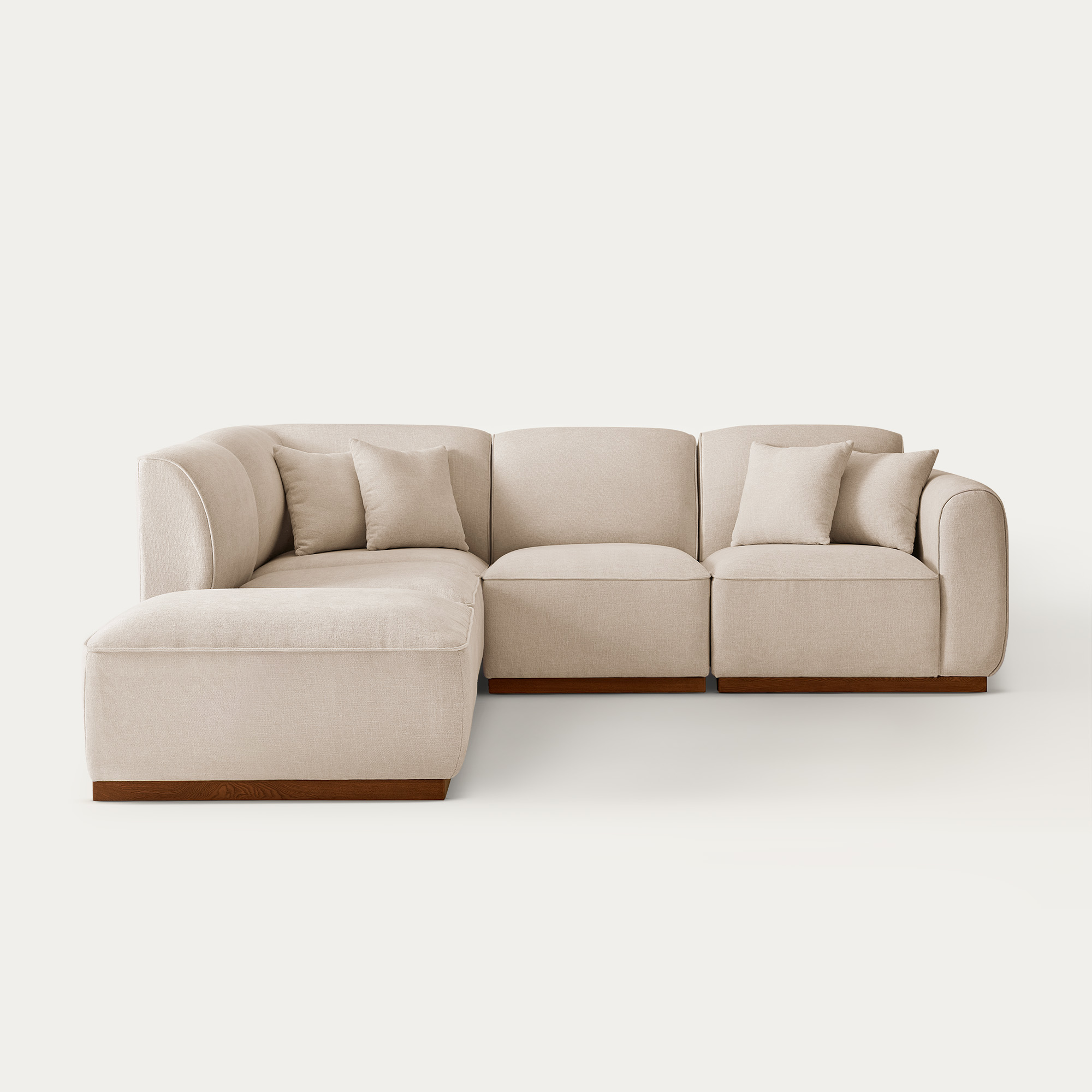Interiors Furniture and Architecture 絶版 Solsta Modern L-Shaped 5-pieces Sectional Sofa Cotton Fabric