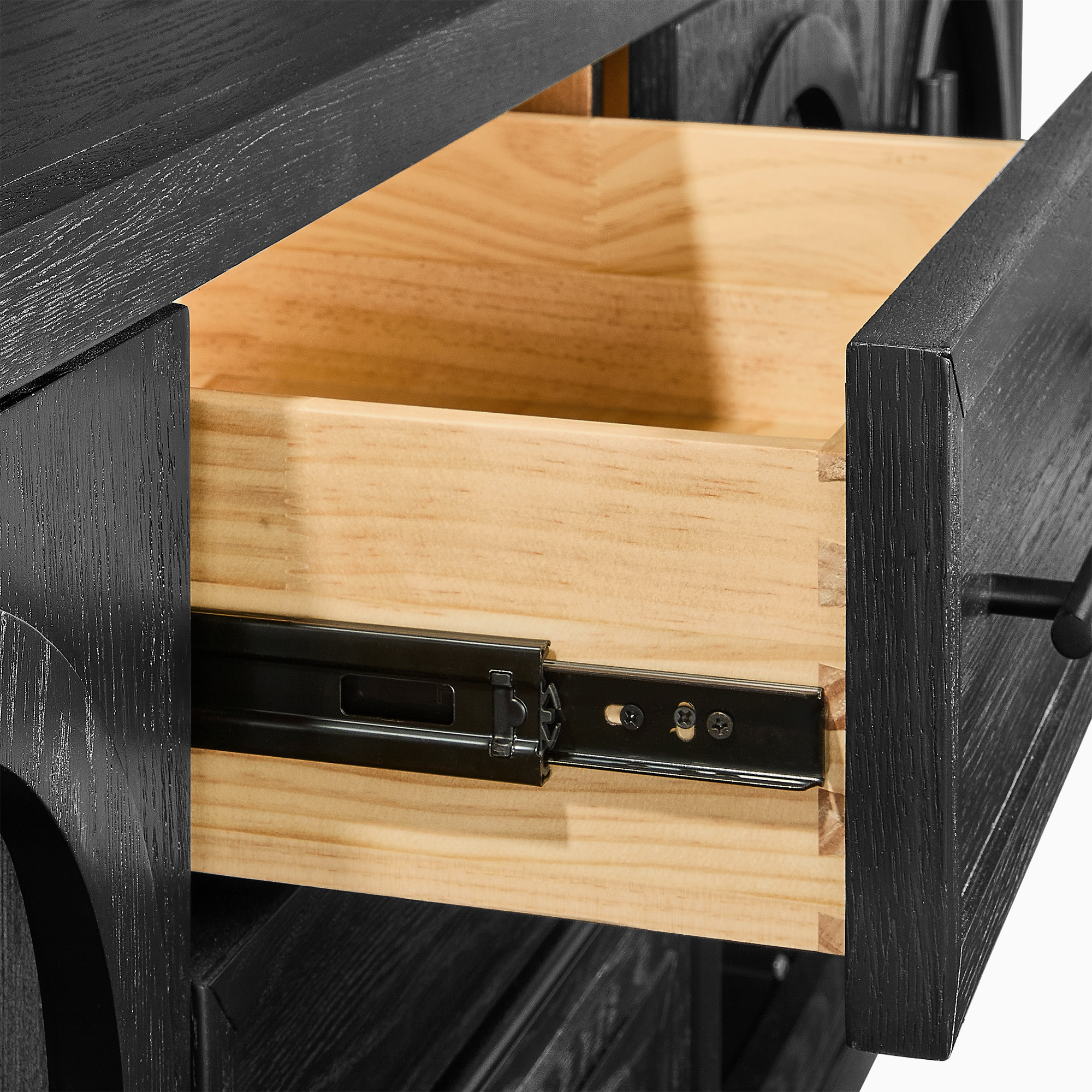 Lira 84 inch Black TV Stand with 3 Drawers and Storage | HERNEST