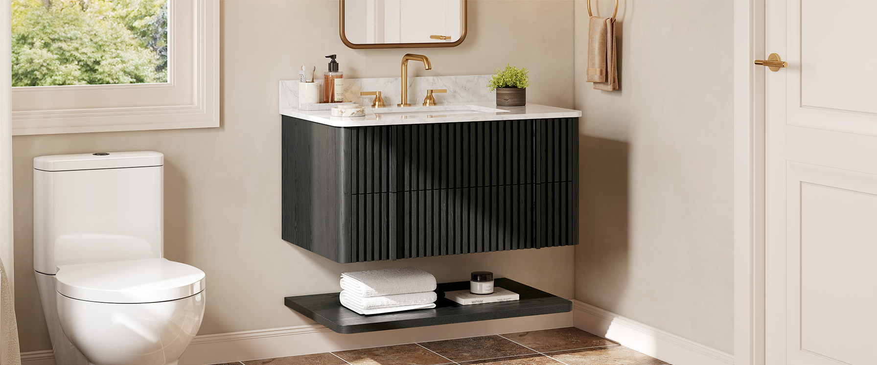 floating bathroom vanity with sink