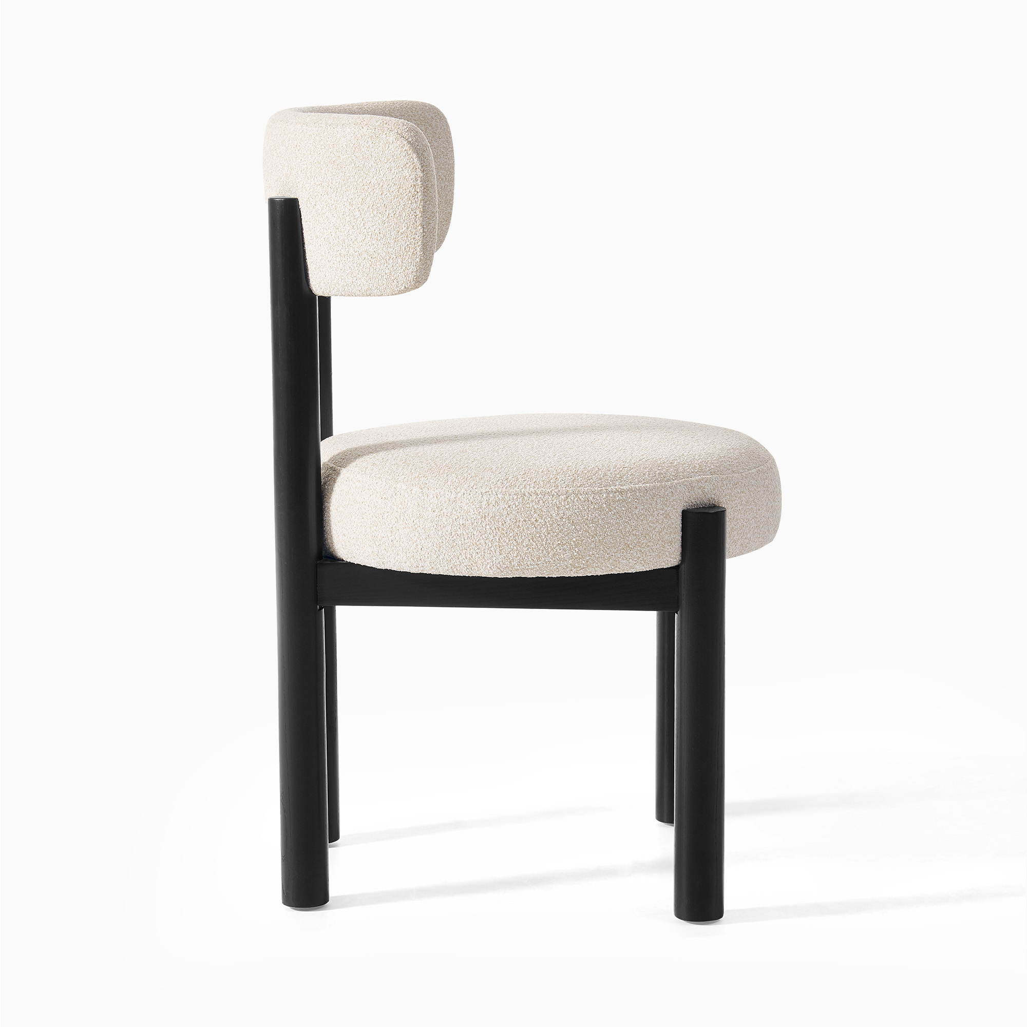Mid Century Modern Set of 2 Upholstered Ash Wood Dining Chairs