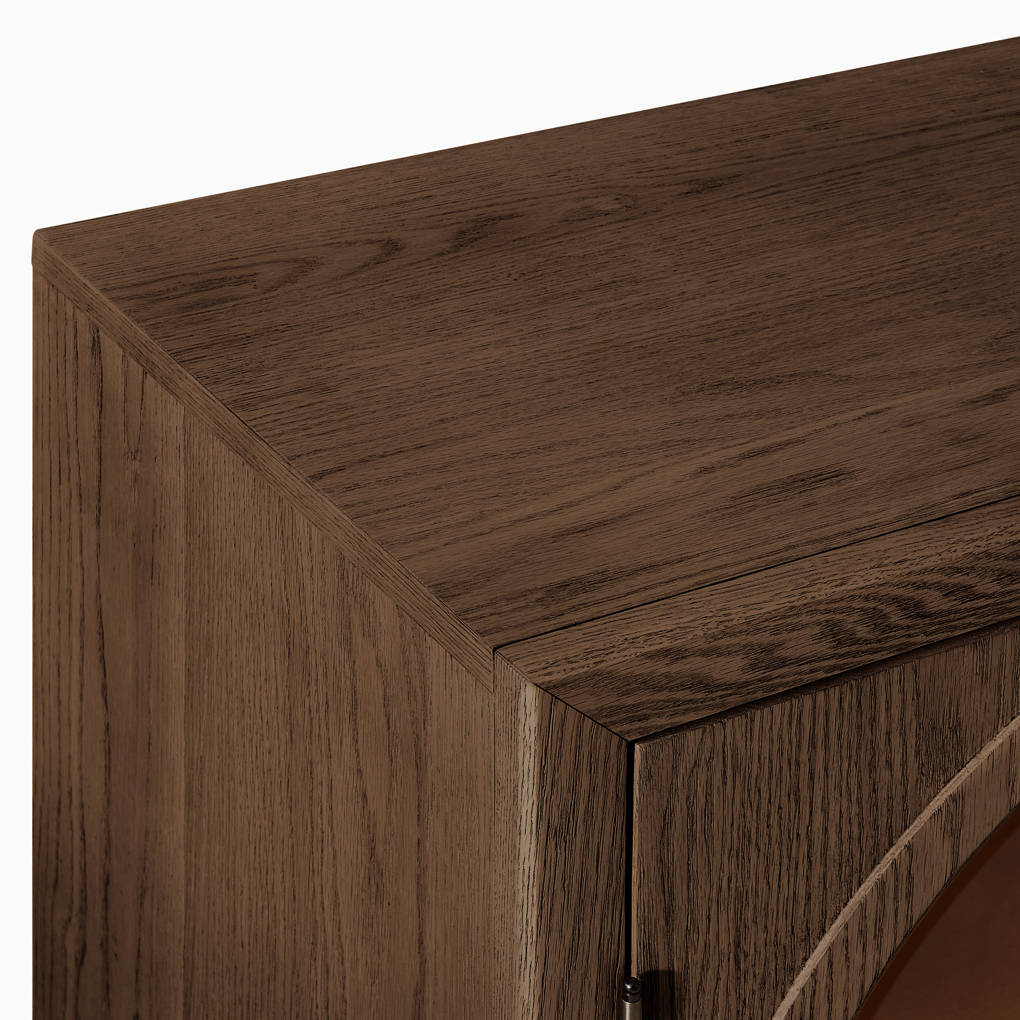 Valborg Set of 2 Dark Brown Solid Oak Cabinets with Adjustable