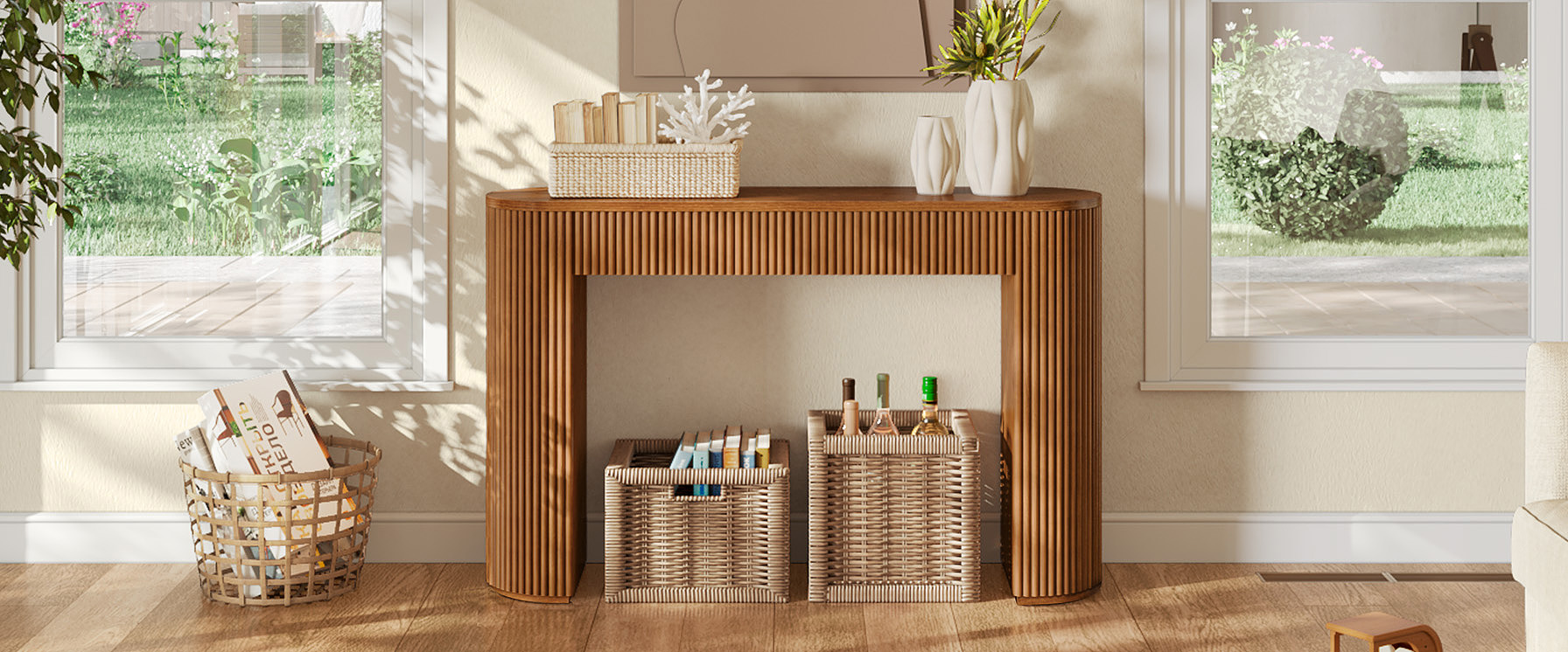 console table with drawers