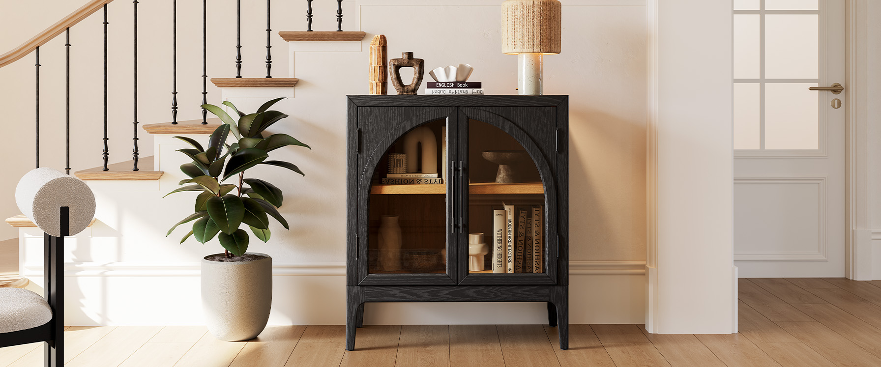 Oak Arched Cabinet