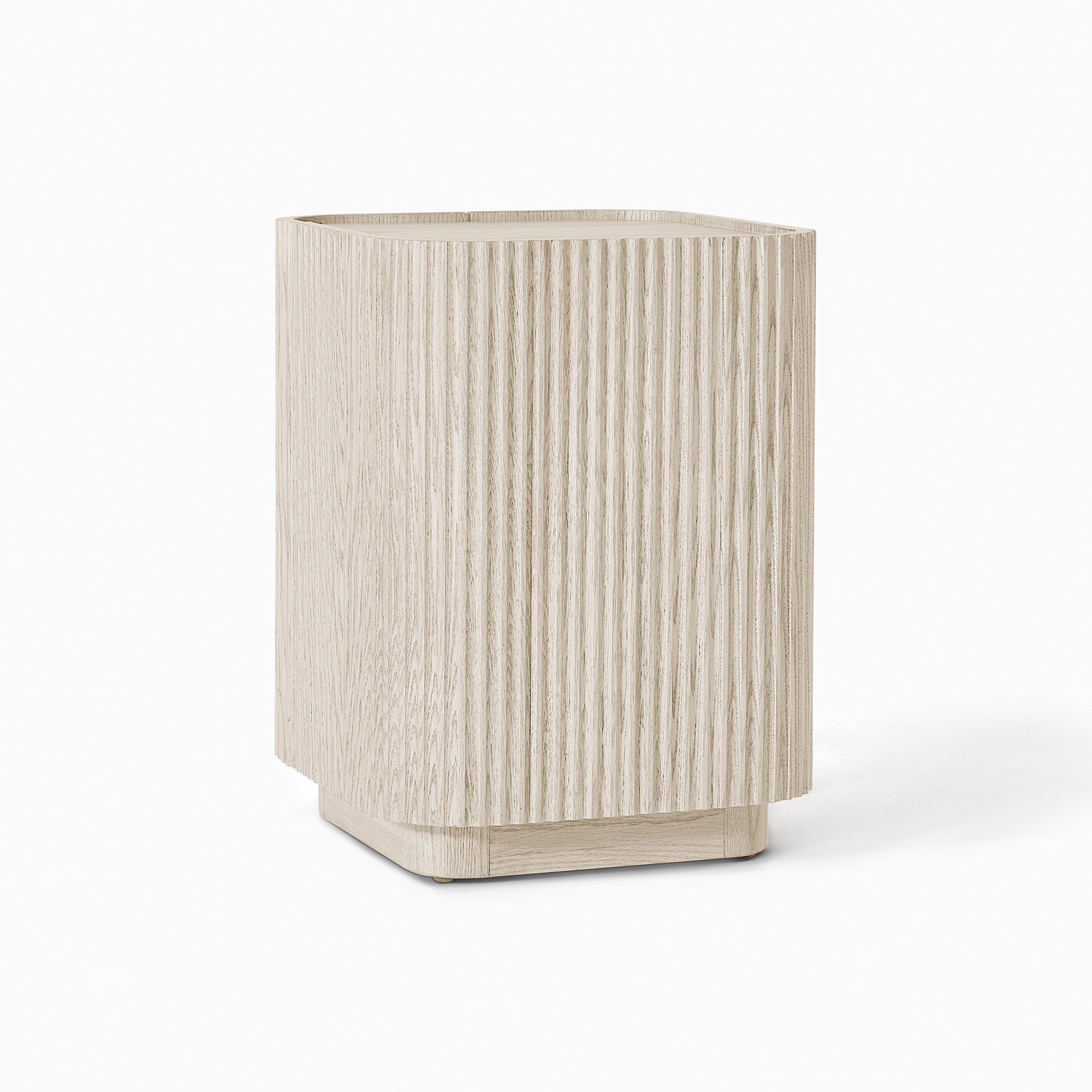 Skimra 18 inch Whitewashed Solid Oak Side Table | HERNEST