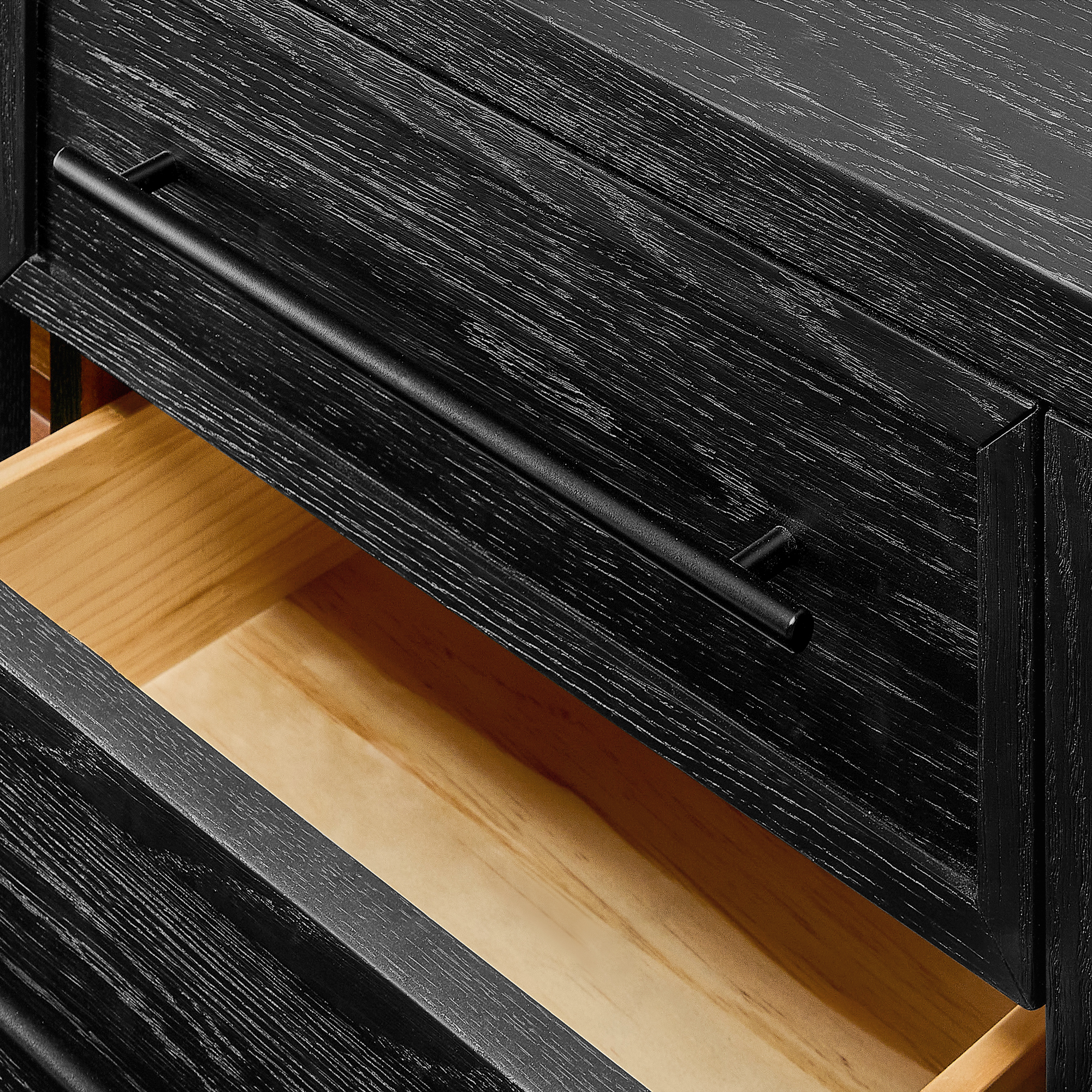 Lira 84 inch Black TV Stand with 3 Drawers and Storage | HERNEST