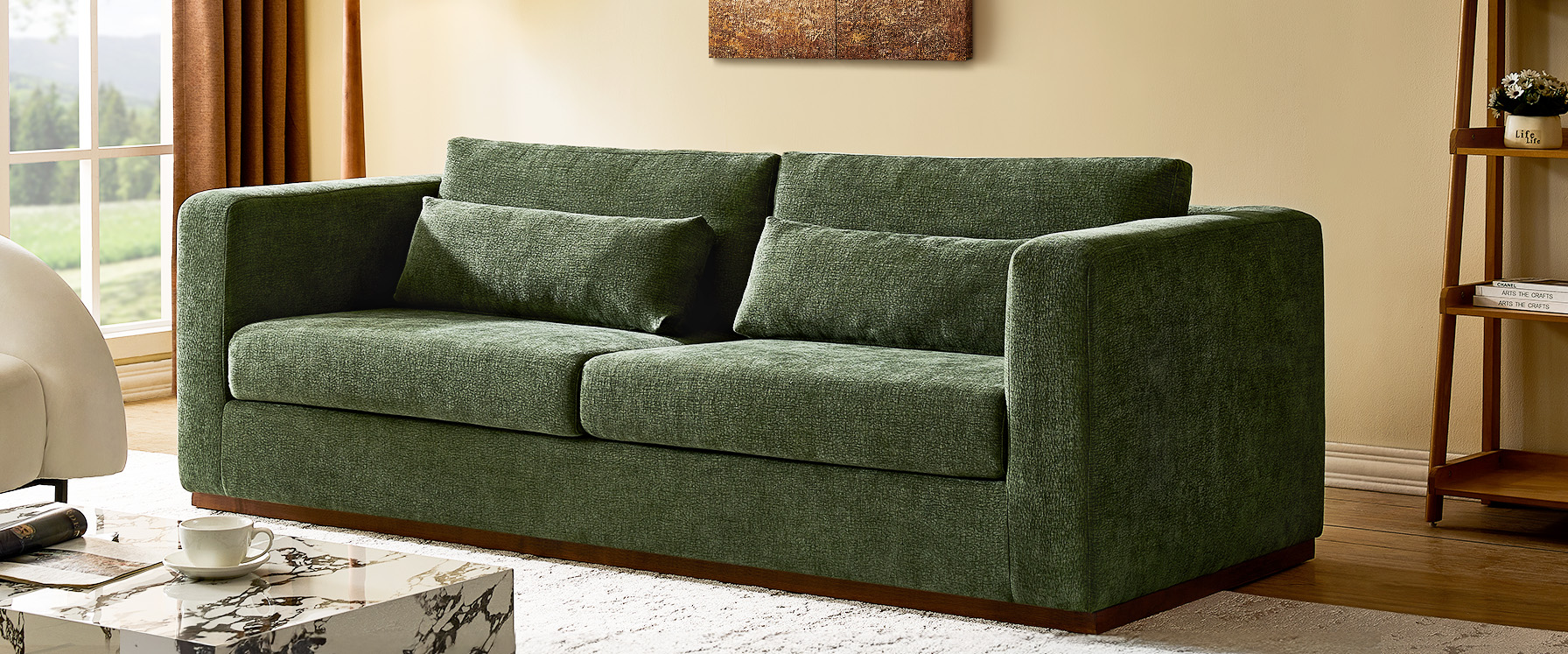 green sofa 