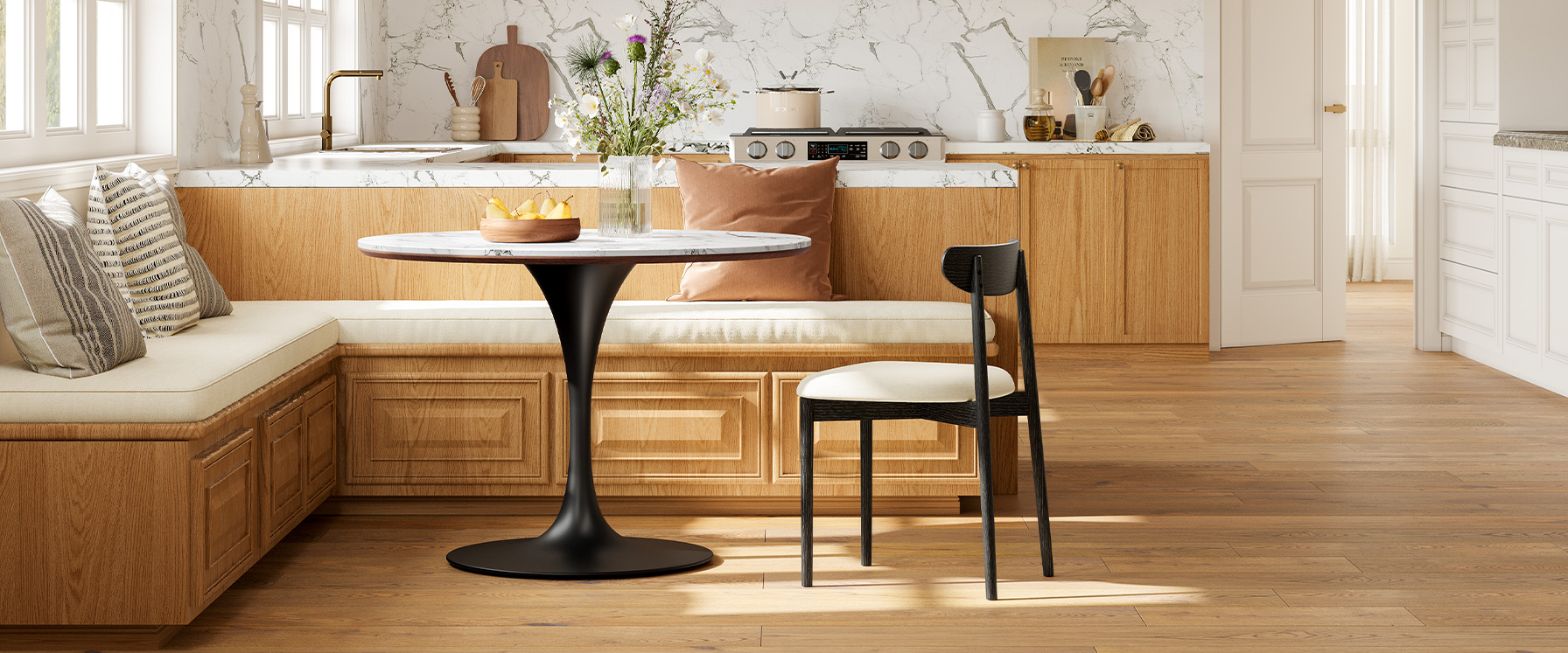 round stone dining pedestal table