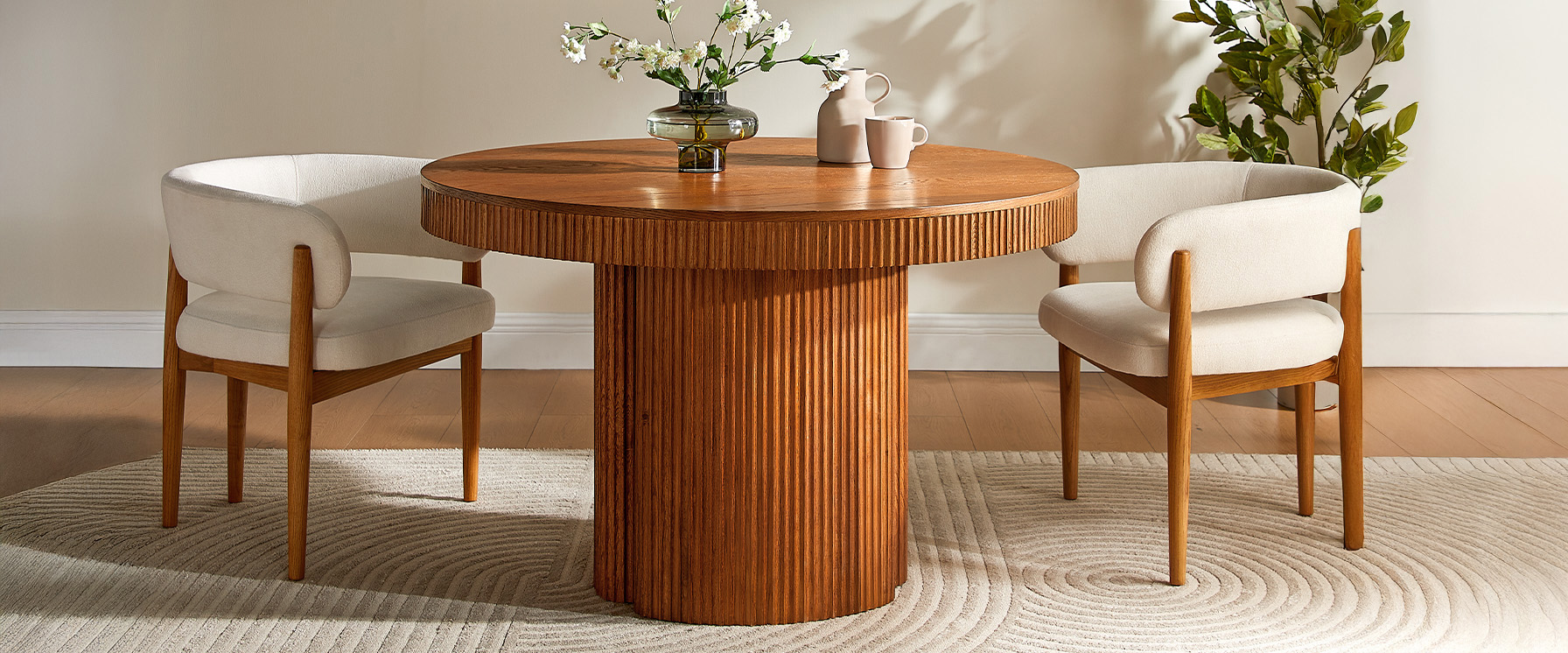 Skimra​ 48" Oak Dining Table for Dining Room