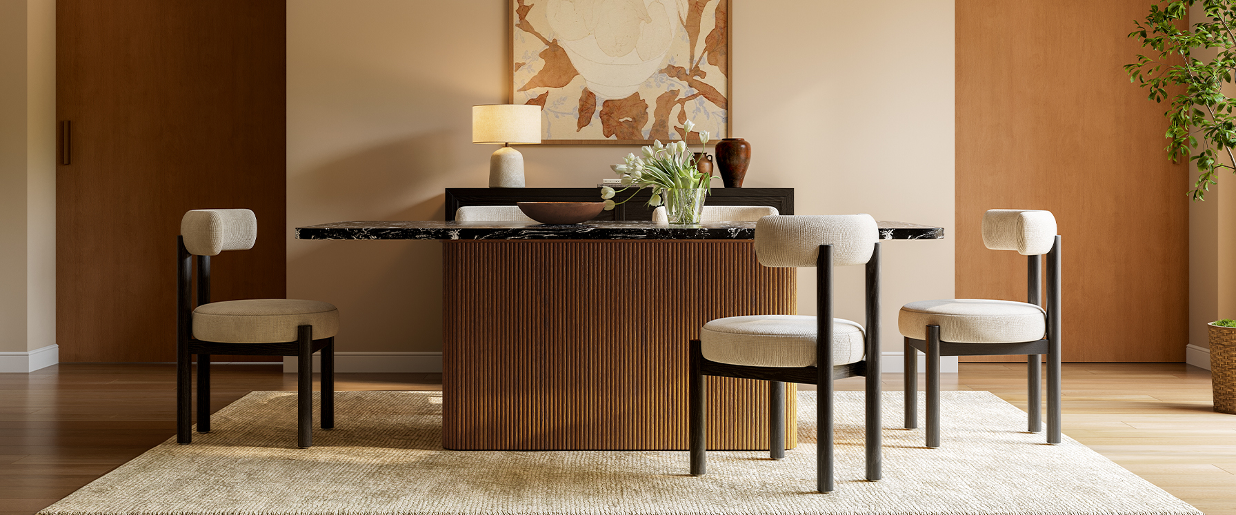 84 Stone Dining Table for 8