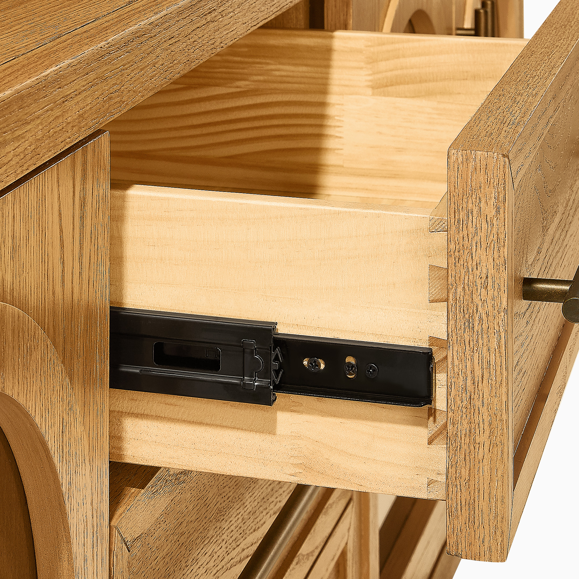 Lira 178 inch Natural Oak Entertainment Center with Storage