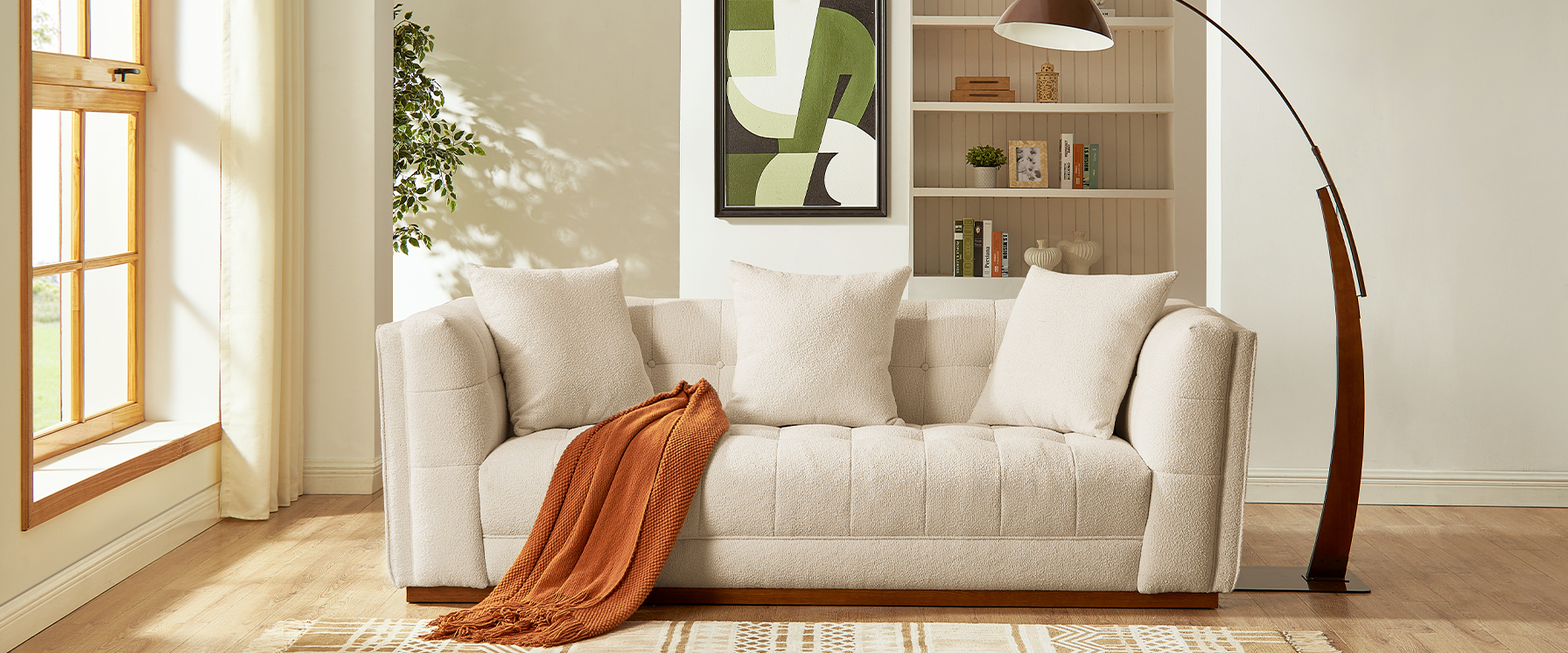 white deep seat sofa 