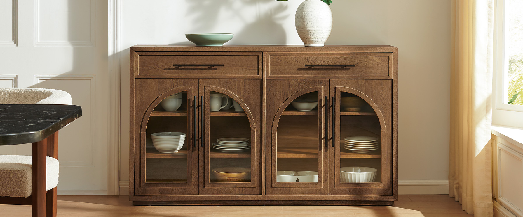 Brown Elm Sideboard