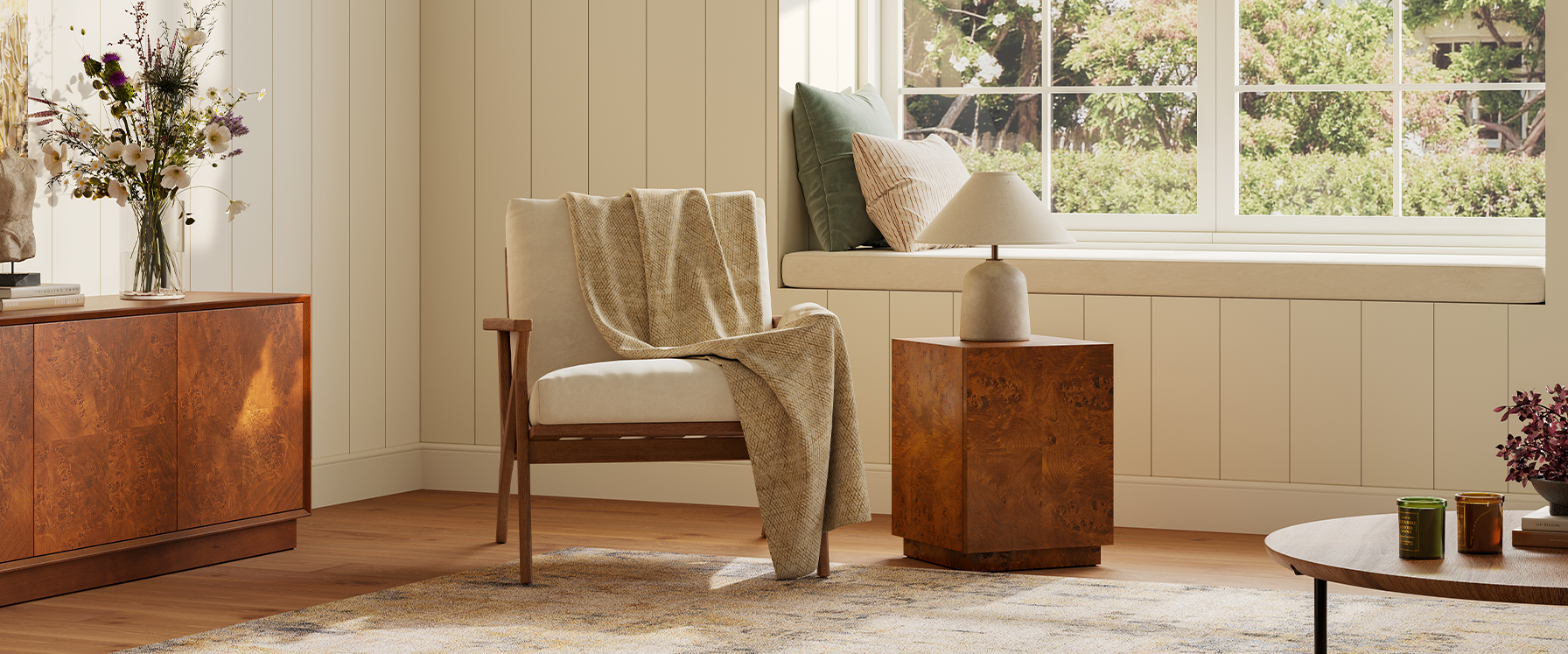 Burl Wood Side Table
