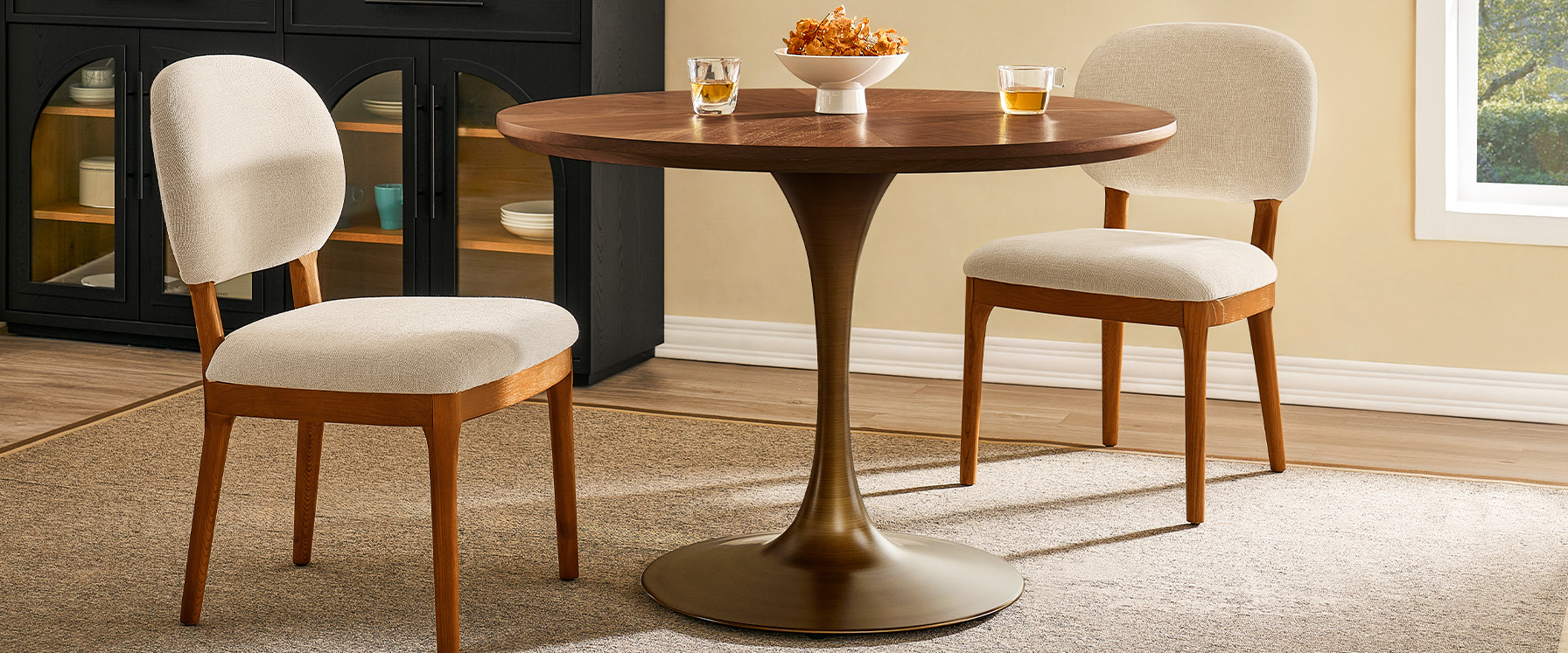 mid century modern round dining table