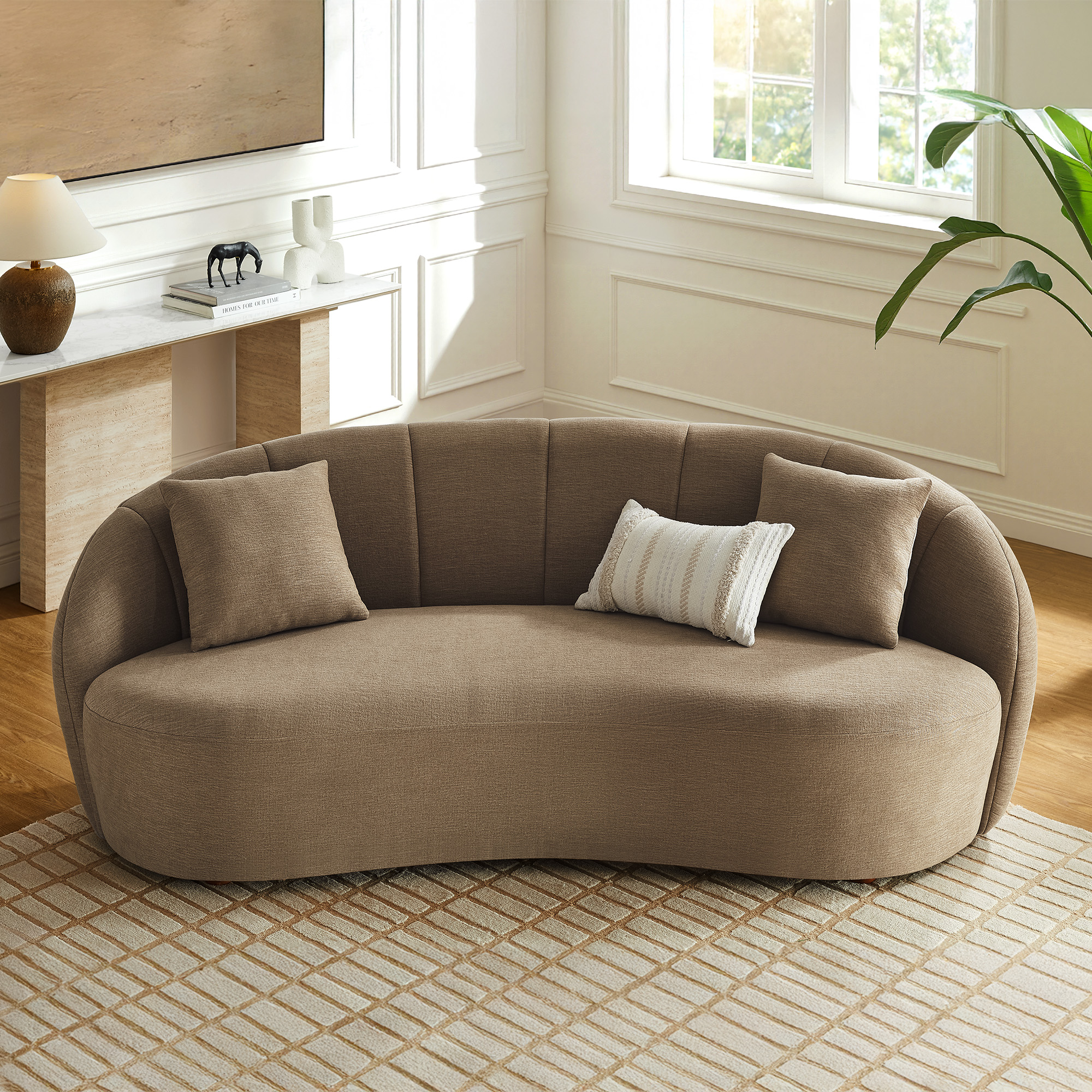 Brisa 84" Brown Cur…