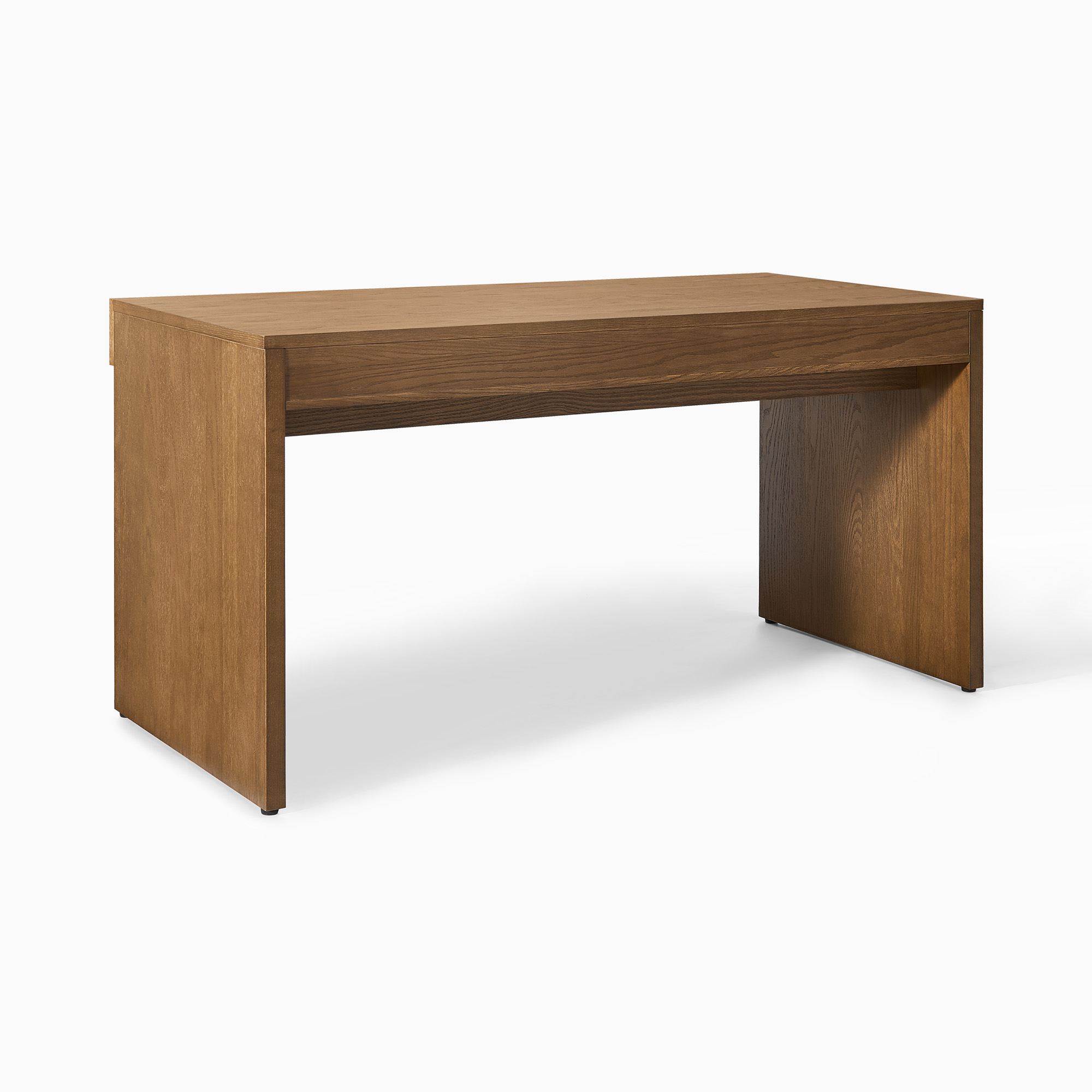Vidar 60-Inch Oak Desk with Hidden Drawers & Arched Detail | HERNEST