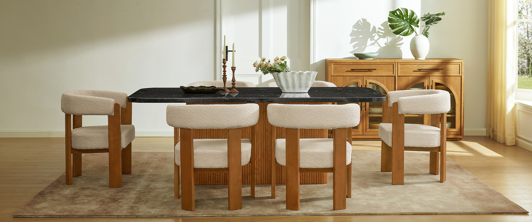 Black Stone Dining Table